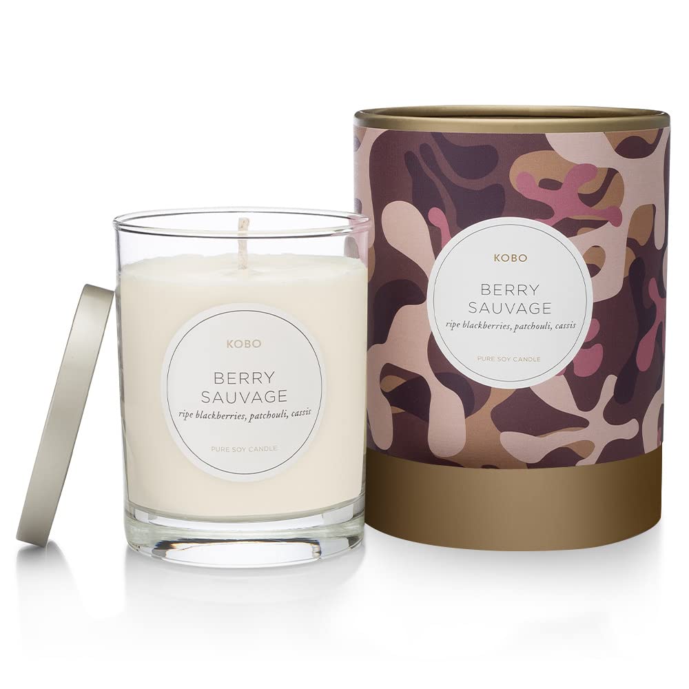 Berry Sauvage Soy Candle - 11oz Natural Scented Candle, Hand-Poured in USA | 100% Pure Soy Wax, 80-Hour Burn Time | Home Fragrance for Relaxation, Meditation & Romantic Ambiance