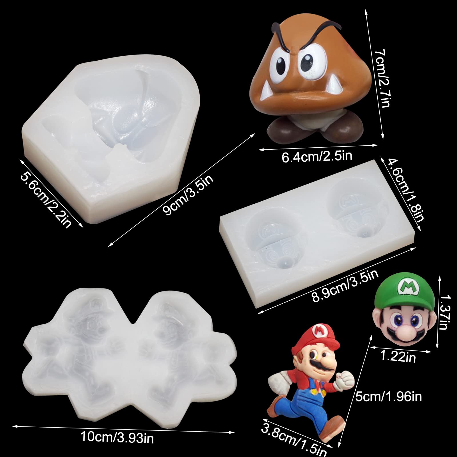 3-Piece Silicone Fondant Mold Set - Cartoon Chocolate Candy & Cookie Decorating Molds for Baking, Cake Design, and DIY Sweet Treats | Perfect for Birthday Parties, Wedding Cakes, and Holiday Desserts