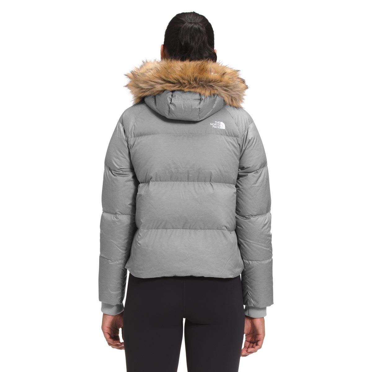 THE NORTH FACE Women's Dealio Down Crop Jacket - Large Size, TNF Medium Grey Heather - Lightweight Insulated Winter Jacket for Hiking & Outdoor Activities