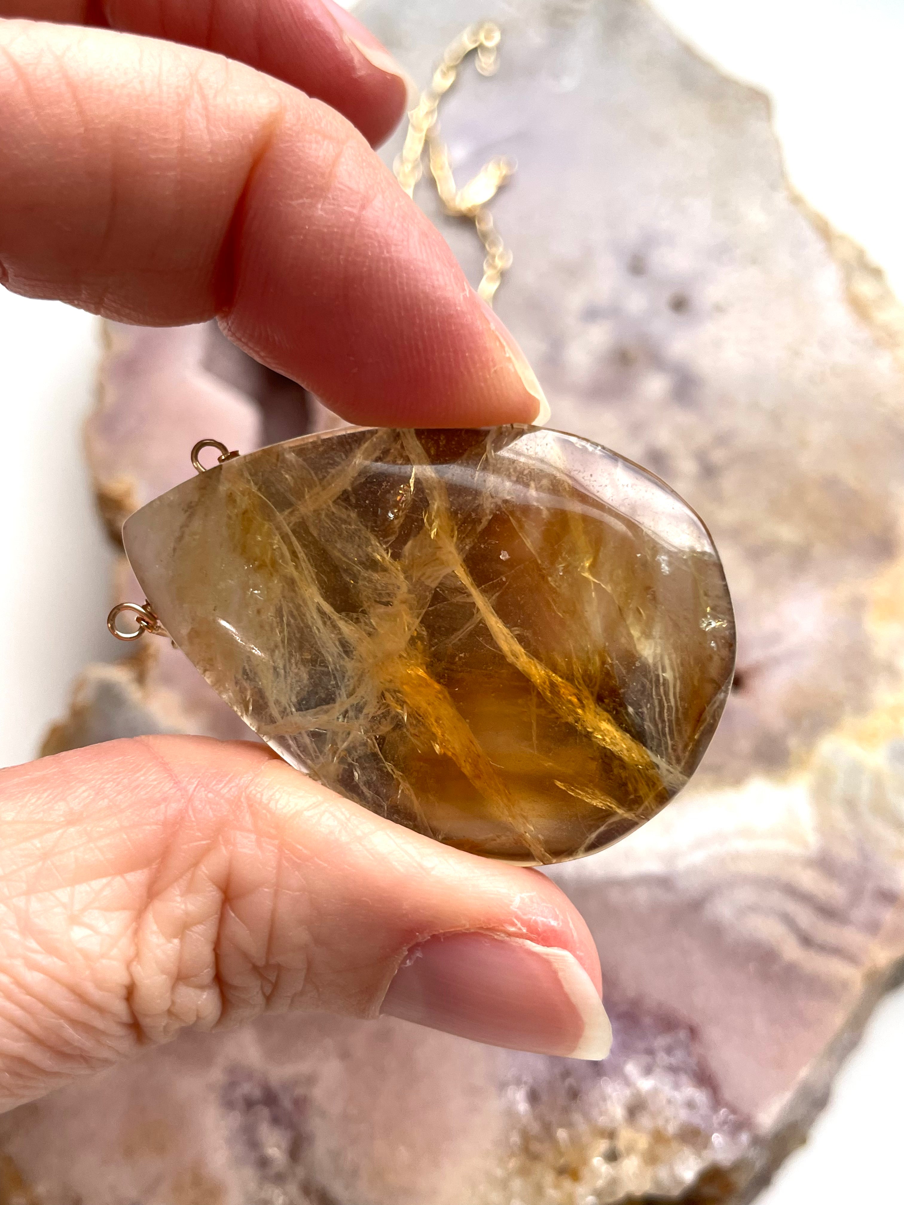 14K Gold Filled Chunky Genuine Yellow Citrine Necklace | Elegant Statement Jewelry for Women | Perfect for Parties, Weddings & Everyday Wear