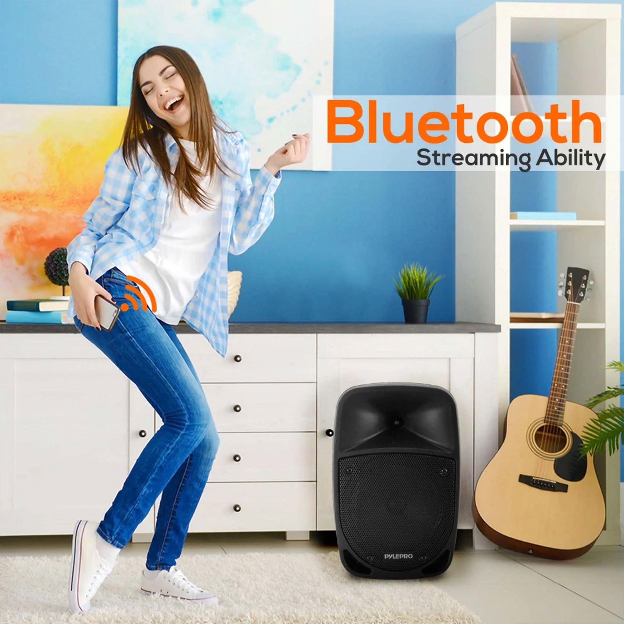 Pyle PSBT105A 1000W Portable Bluetooth PA Speaker with 10