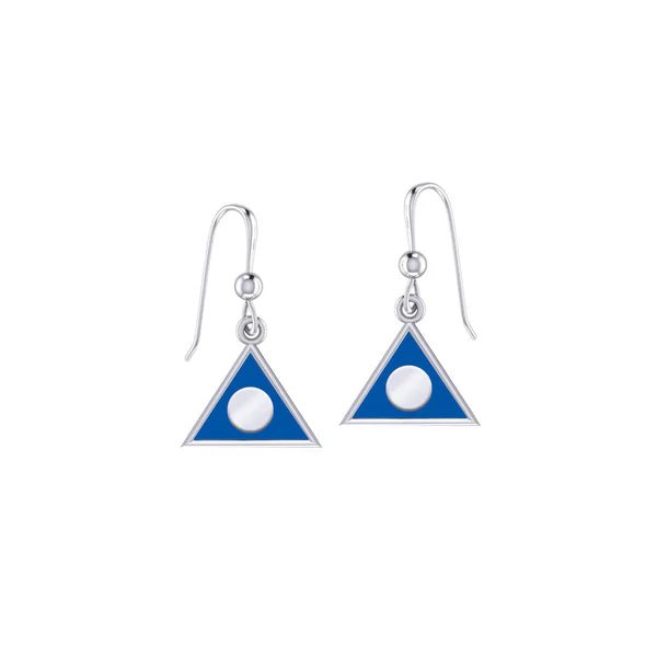 Al Anon Sterling Silver Earrings with Blue Enamel - Elegant Jewelry for Daily Wear & Special Occasions