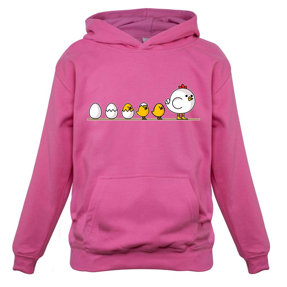 Kids Pullover Hoodie - Dressdown Evolution of Chicken | Soft & Comfortable Hooded Sweatshirt for Boys & Girls | Perfect for School, Play & Outdoor Activities