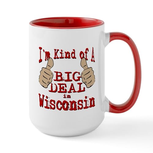 White/Red Inside - Big Deal Wisconsin Large Mug