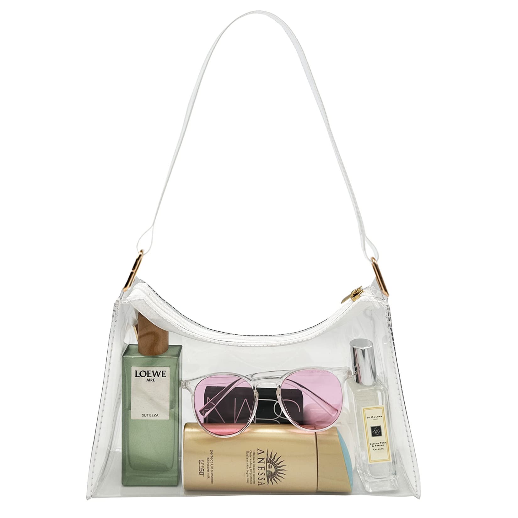Clear Stadium Approved Purse for Women - Small Crossbody Shoulder Bag for Concerts, Sports Games & Travel - Transparent Event Bag with Adjustable Strap