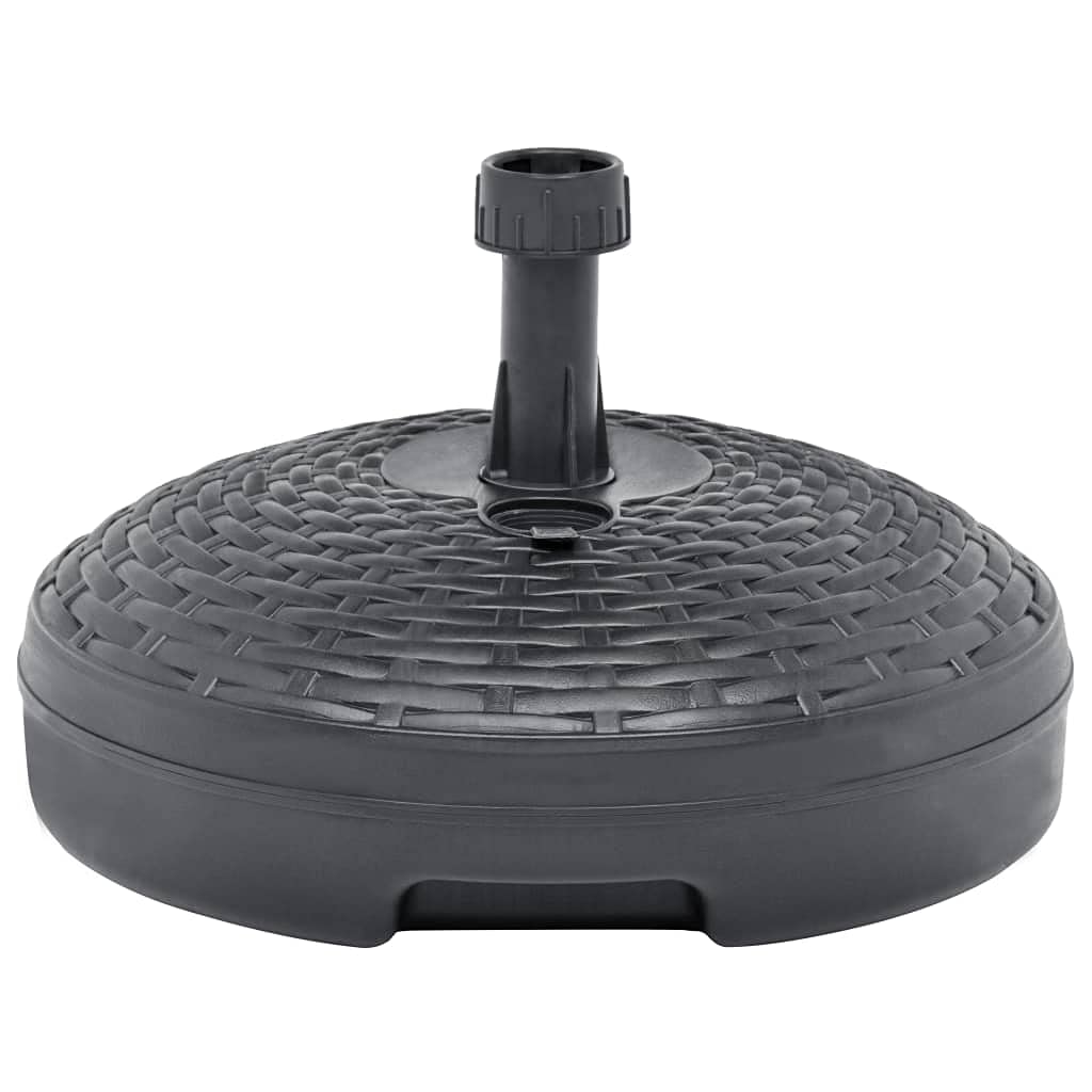 Heavy Duty 5.3 Gallon Sand/Water Filled Umbrella Base - Anthracite Plastic Rattan Design for Patio, Deck & Outdoor Stability