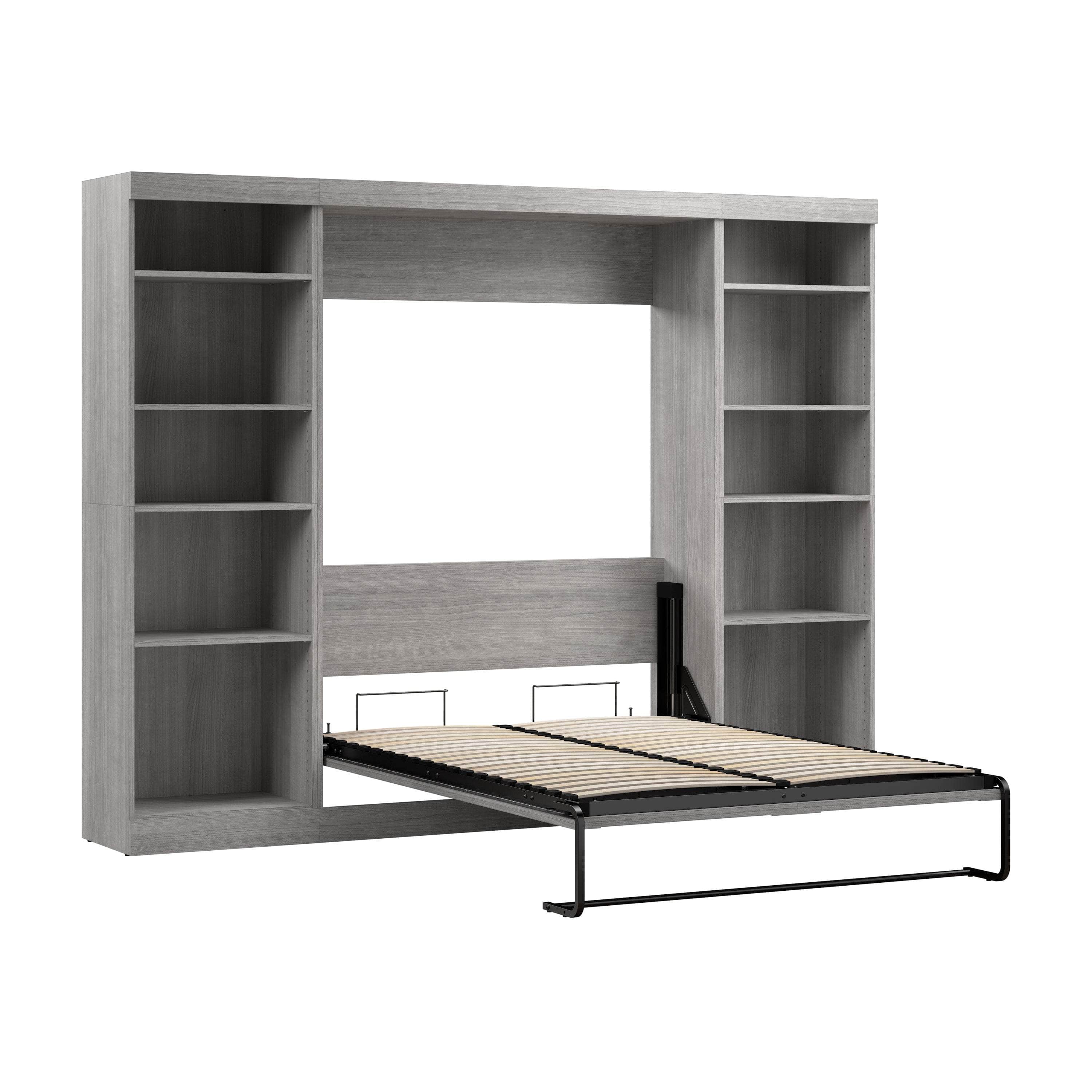 Space-Saving Full Murphy Bed with 2 Storage Units (109W) - 7 Color Options for Home, Office, or Guest Room Use