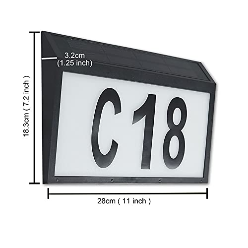 Custom Solar House Numbers for Outdoor Address Signs - Waterproof Black Solar Address Plaque with 2 Stakes | Perfect for Driveway, Mailbox & Front Yard House Number Display