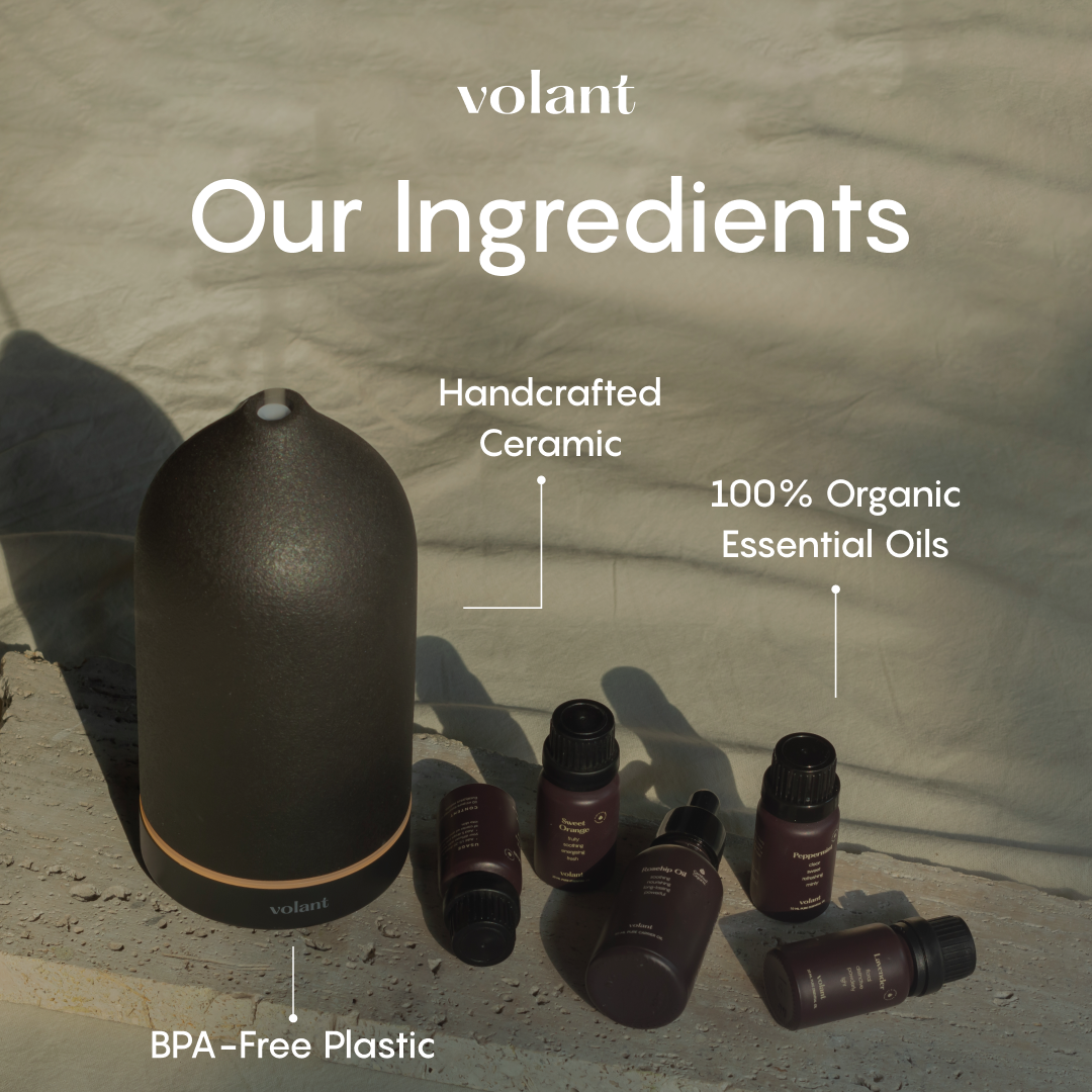 Premium Volant Essential Oil Diffuser - Ultrasonic Aromatherapy Humidifier for Home, Office & Spa - Perfect for Relaxation, Sleep & Stress Relief