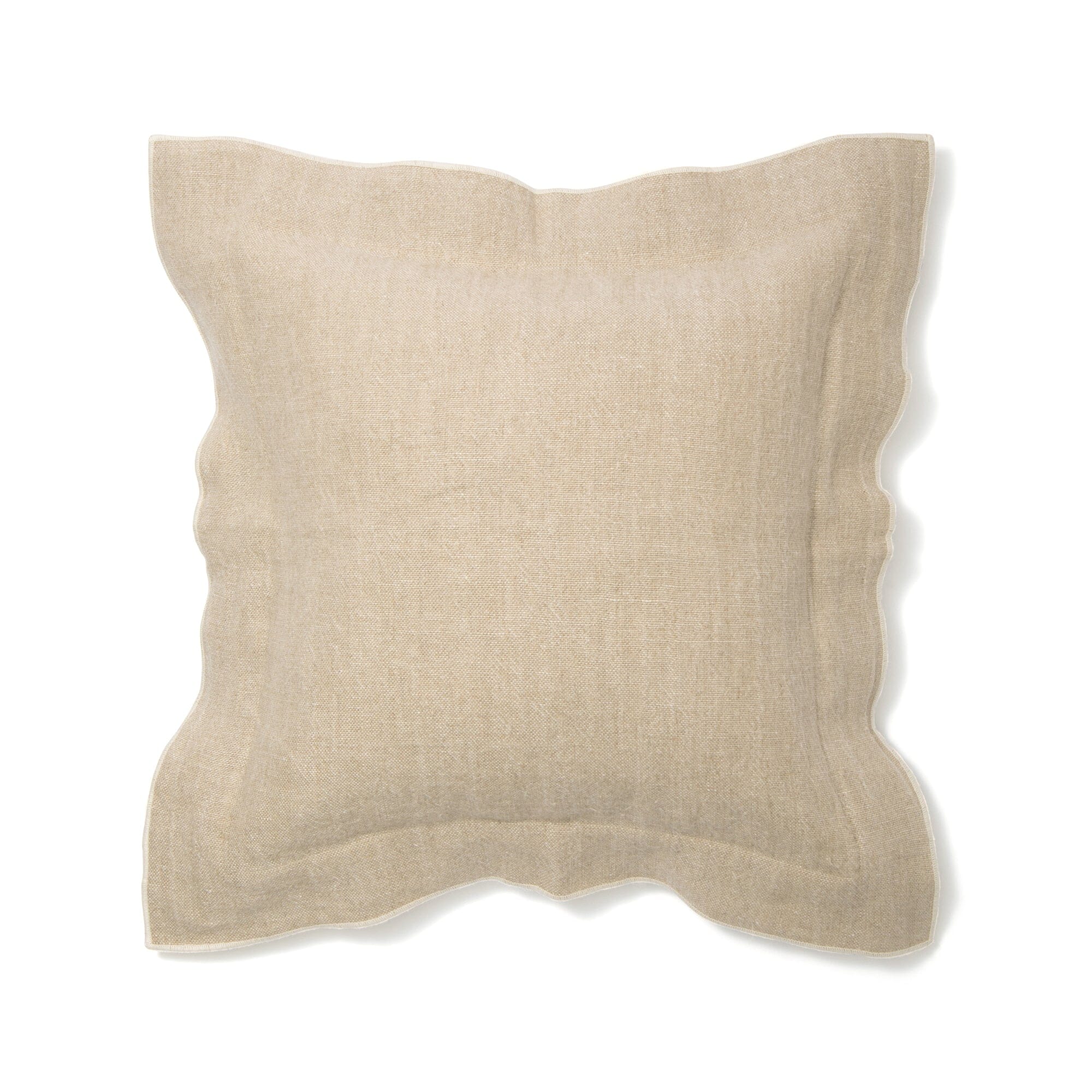 Premium Linen Flange Cushion Cover 18x18 Inches - Natural Cotton Decorative Pillow Case for Sofa, Bed & Home Decor - Breathable & Stylish Living Room Accessories