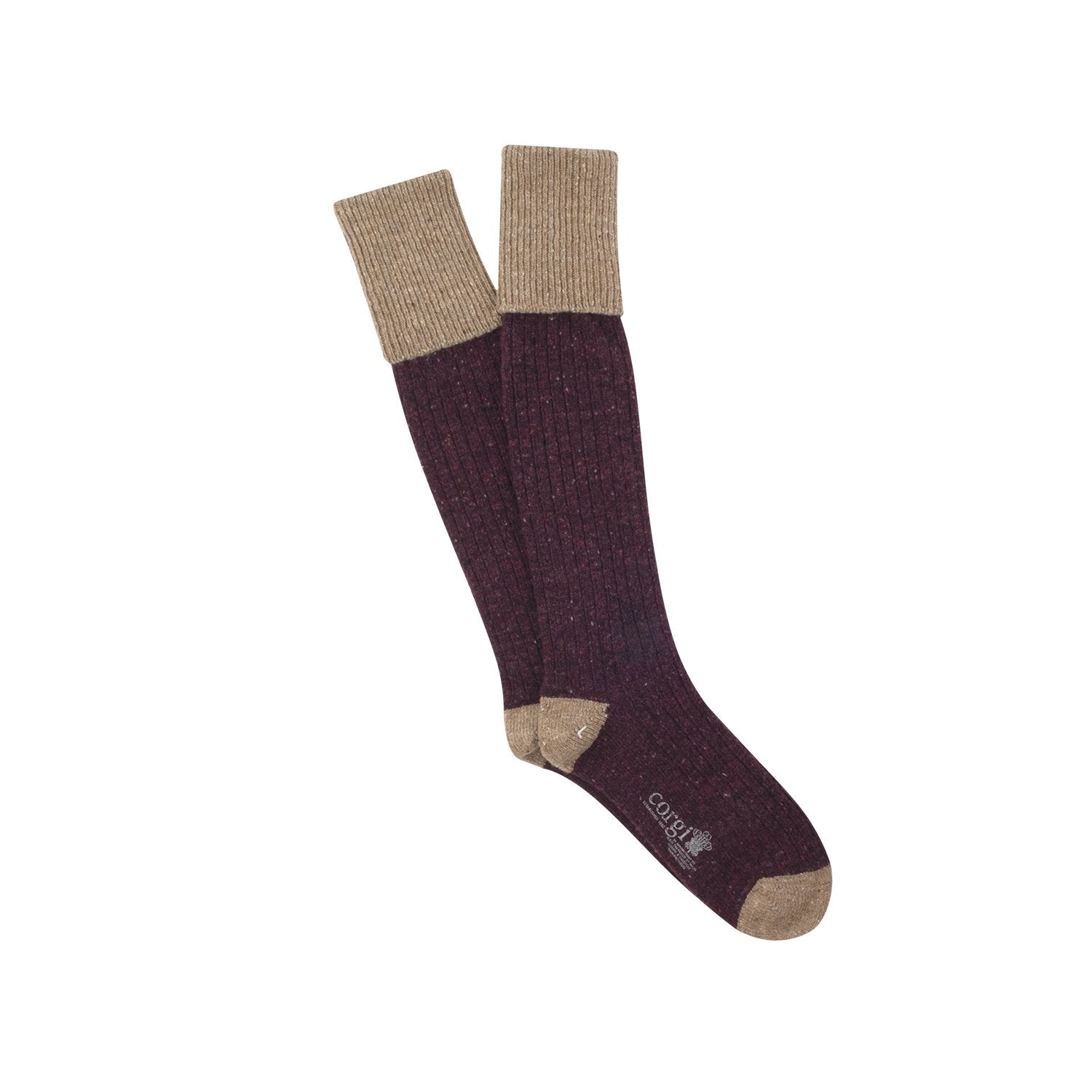 Men's Donegal Wool Welly Socks - Warm Winter Hiking Socks for Outdoor Activities & Cold Weather Protection