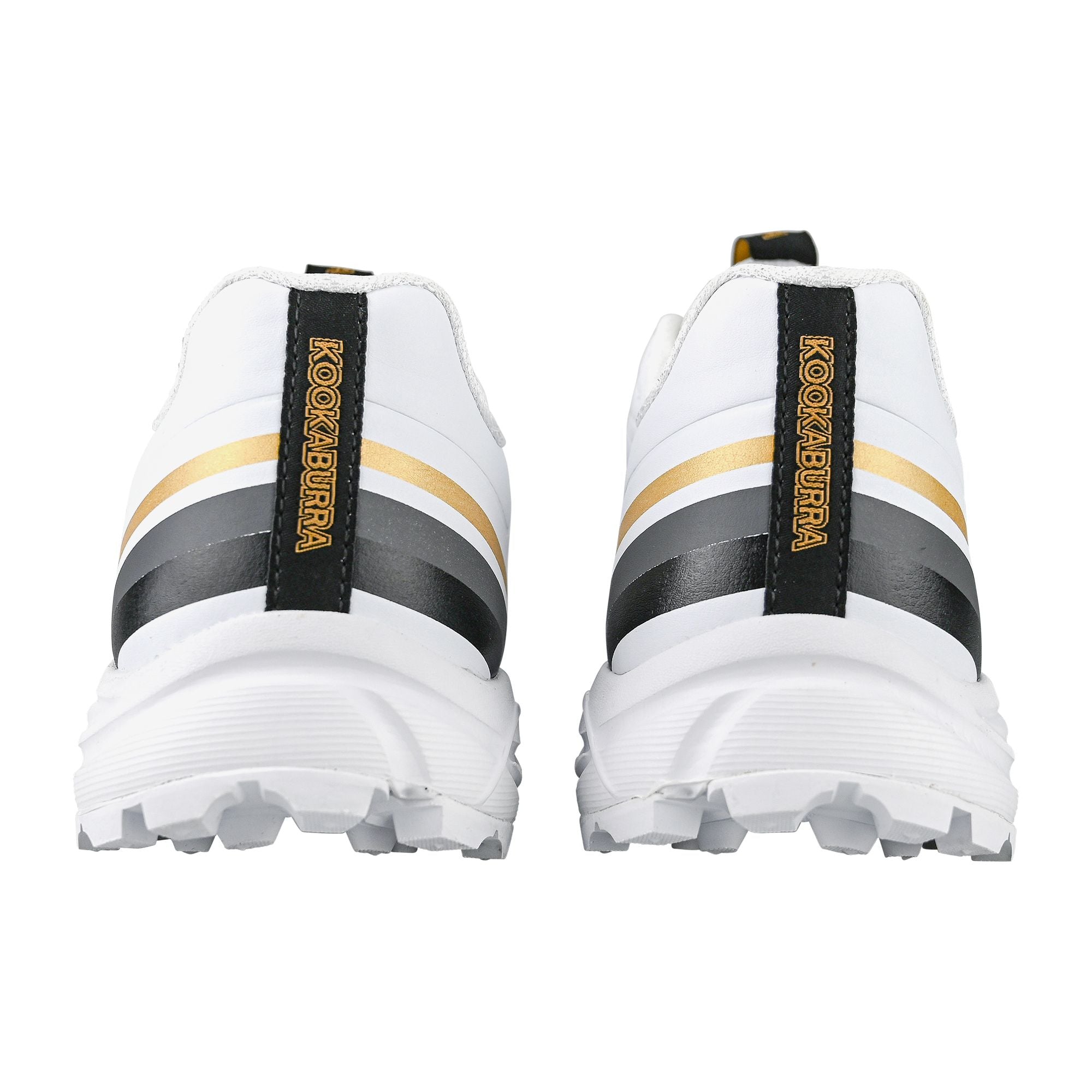 Kookaburra KC 3.0 Rubber Shoes for Men & Women - White/Gold Color - 2025 New Release - Perfect for Running, Walking & Gym Workouts