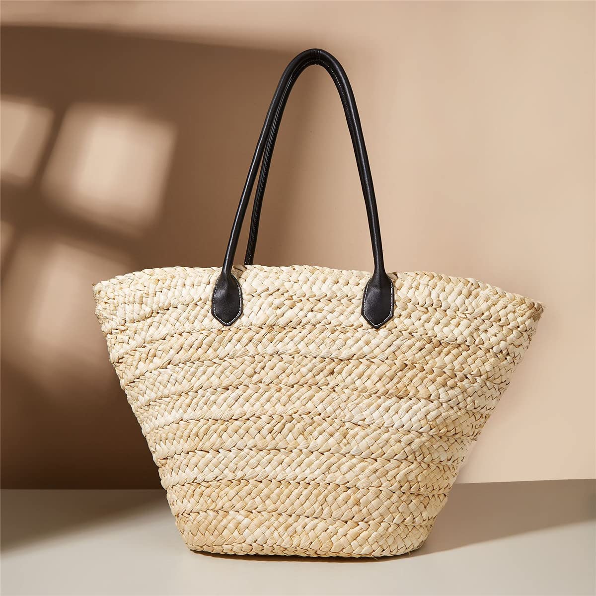 Stylish Hand-Woven Straw Beach Bag for Women - Large Evil Eye Retro Rattan Shoulder & Crossbody Purse (Beige) | Perfect for Summer Vacations, Pool Parties & Boho Fashion