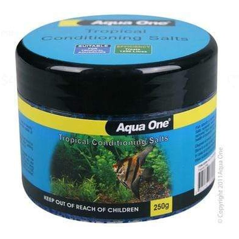 Aqua One Tropical Conditioning Salt for Freshwater Fish Tanks - Promotes Fish Health & Reduces Stress | Ideal for Aquarium Water Treatment & Fish Care