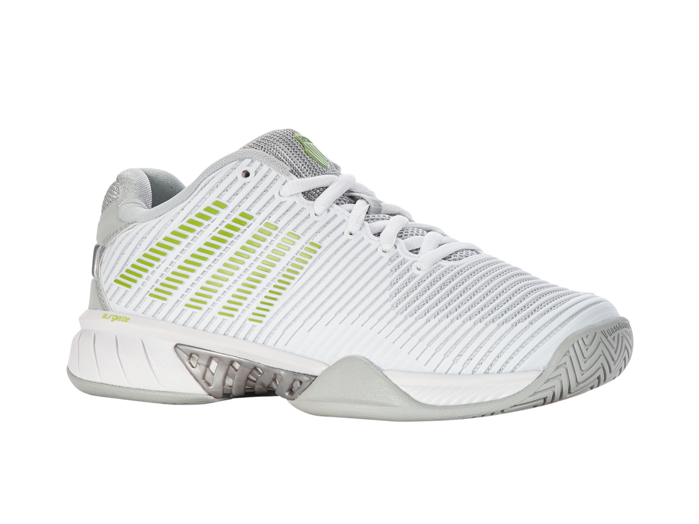Hypercourt Express 2 Men's Tennis Shoes - White/Gray Violet/Lime Green | Lightweight Performance Court Shoes for Tennis & Pickleball | Ideal for Competitive Play & Training