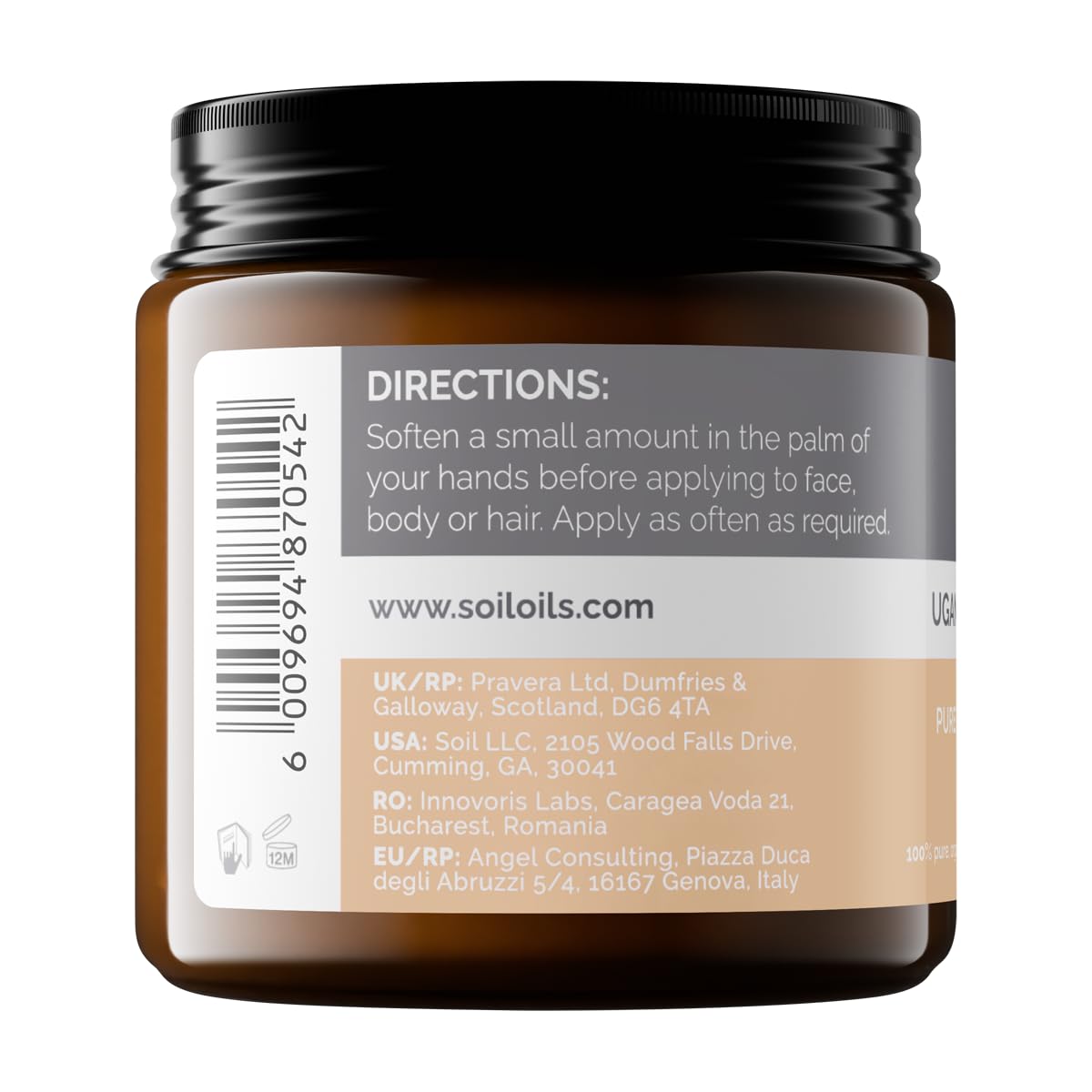 Organic Shea Butter 100% Pure & Unrefined - 100ml - Natural Moisturizer for Dry Skin, Hair Care & DIY Beauty Recipes - Perfect for Face, Body & Lip Balm