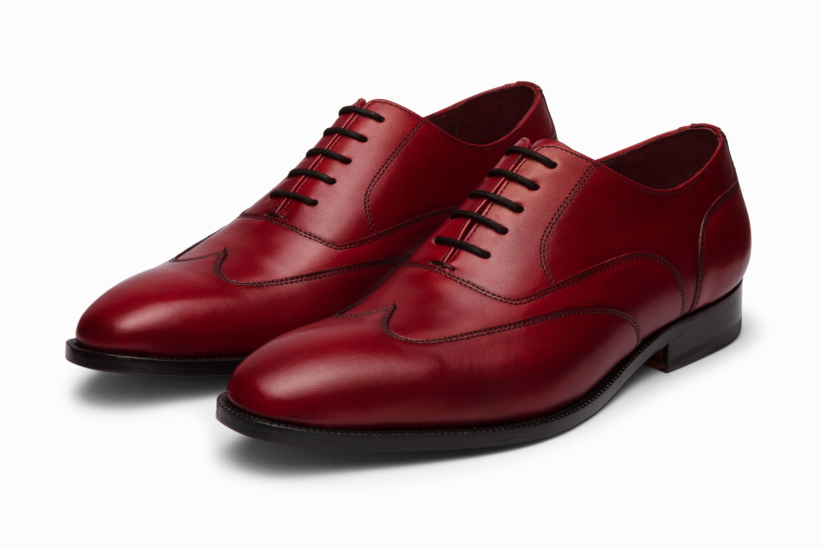 Stylish Austerity Brogue Oxford Shoes in Dark Oxblood - Perfect for Business Casual & Formal Occasions