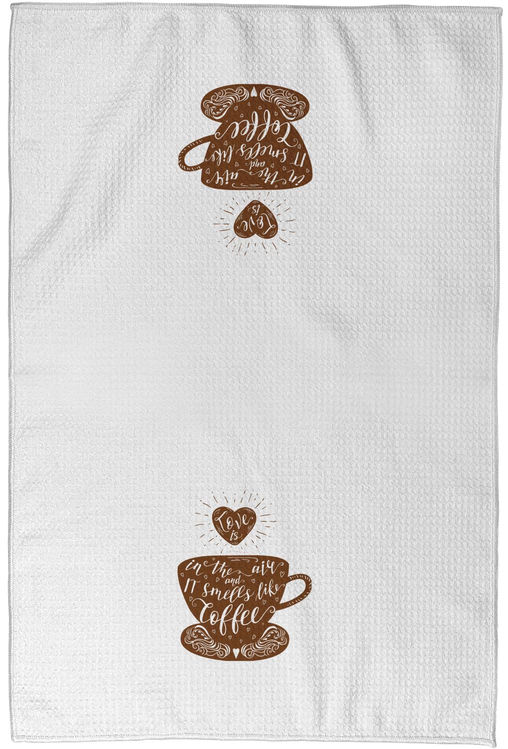 Custom Printed Coffee Lover Kitchen Towel - Absorbent Waffle Weave Dish Towel - Perfect for Coffee Shops, Home Kitchens & Gifts for Baristas