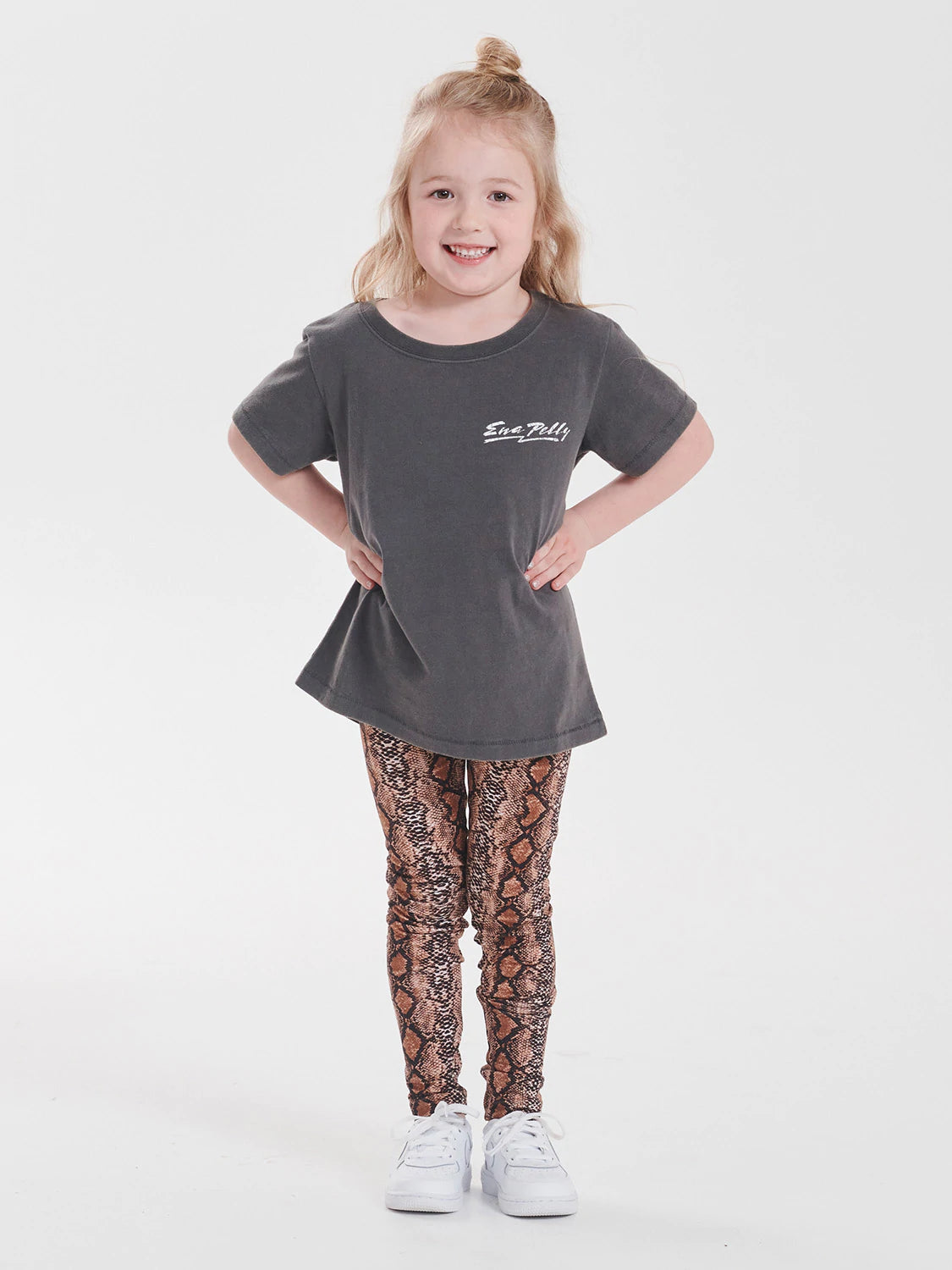 Ena Pelly Kids Printed Leggings | Snake Pattern Design | Stretchy Comfortable Pants for Girls | Perfect for Playdates, School & Outdoor Activities