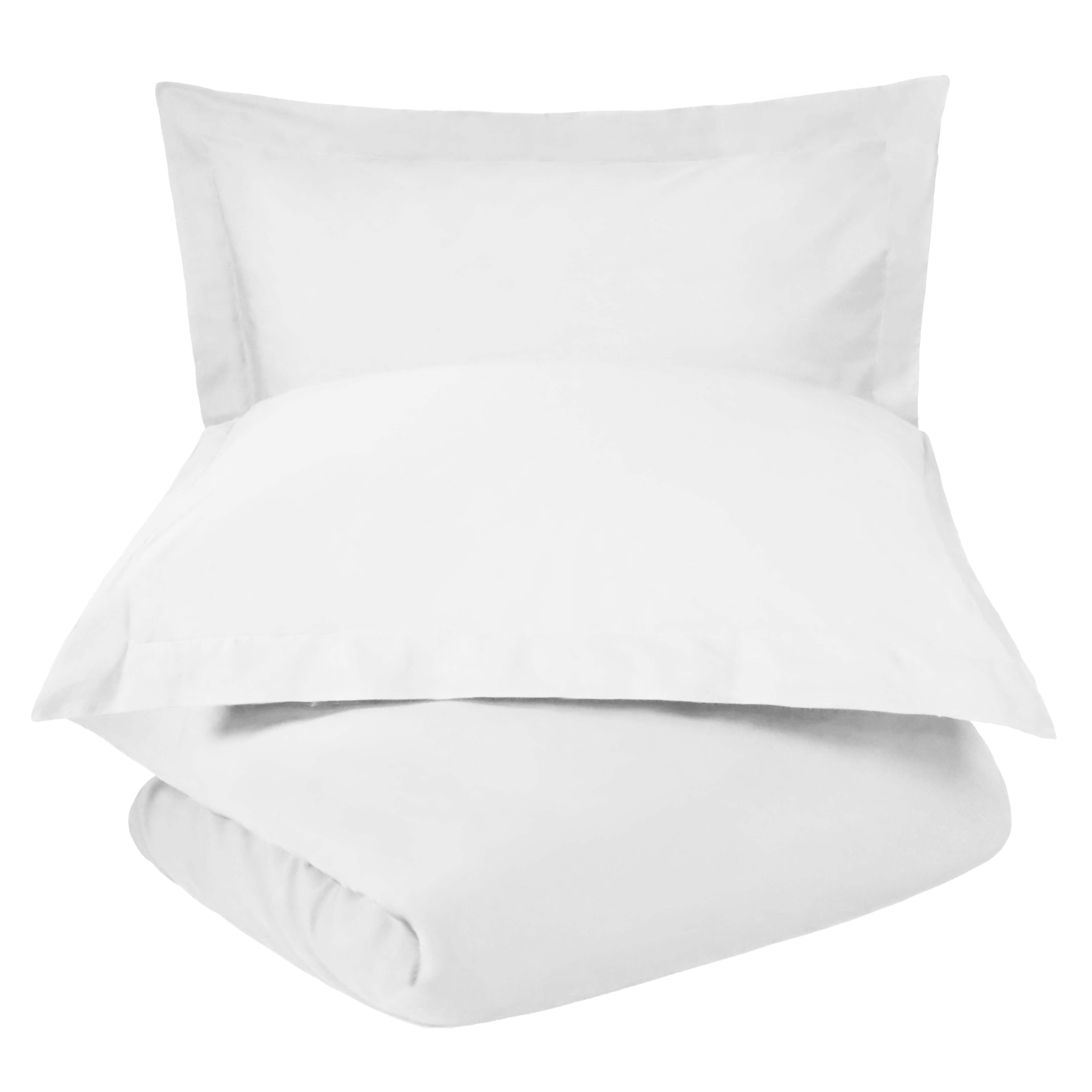 300 Thread Count Cotton Percale Solid Duvet Cover Set - Queen Size, Breathable & Soft Bedding Set for All Seasons - Perfect for Master Bedroom, Guest Room & Hotel Use