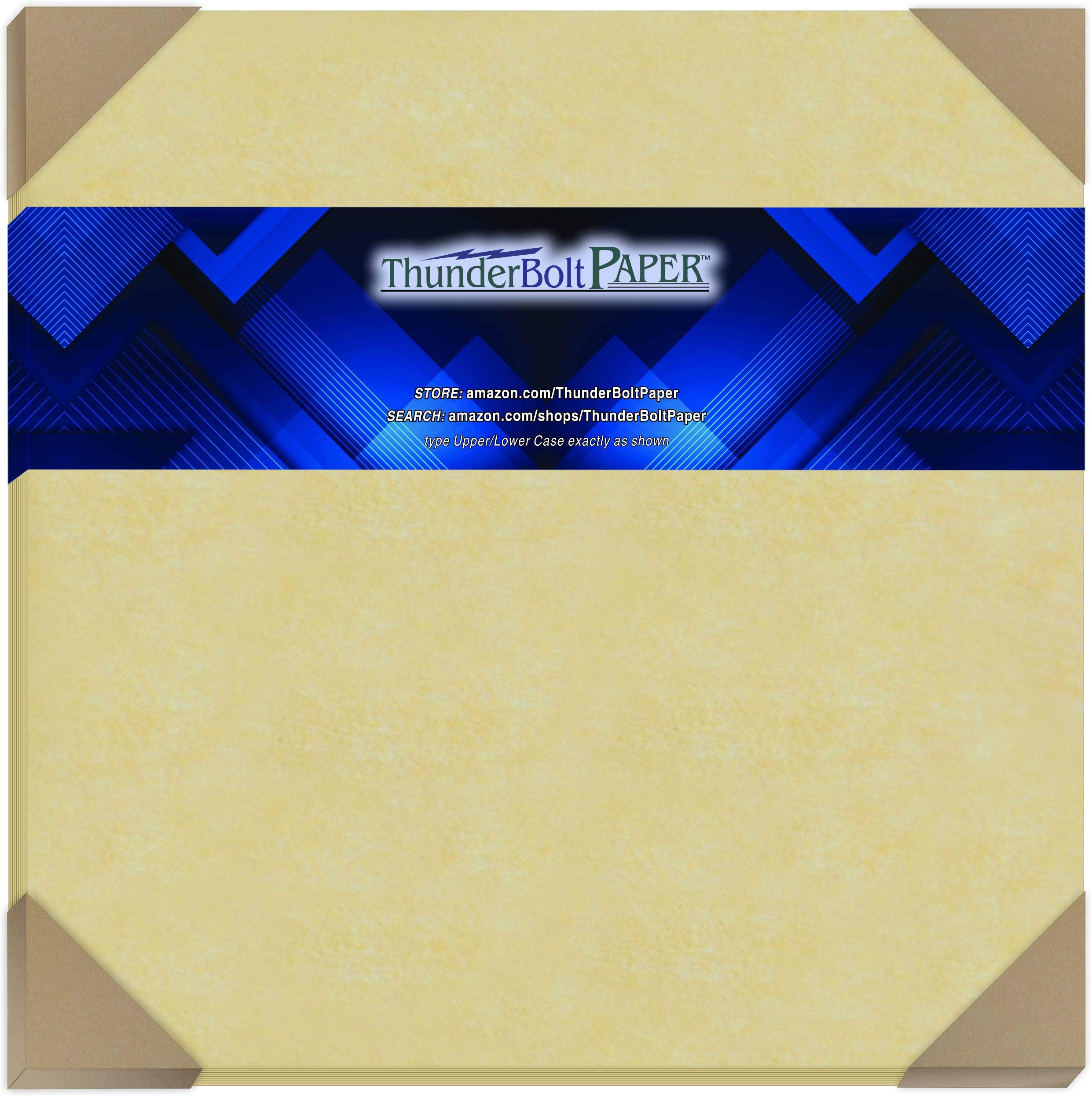 50 Gold Parchment 65lb Cover Weight Paper Sheets - 12