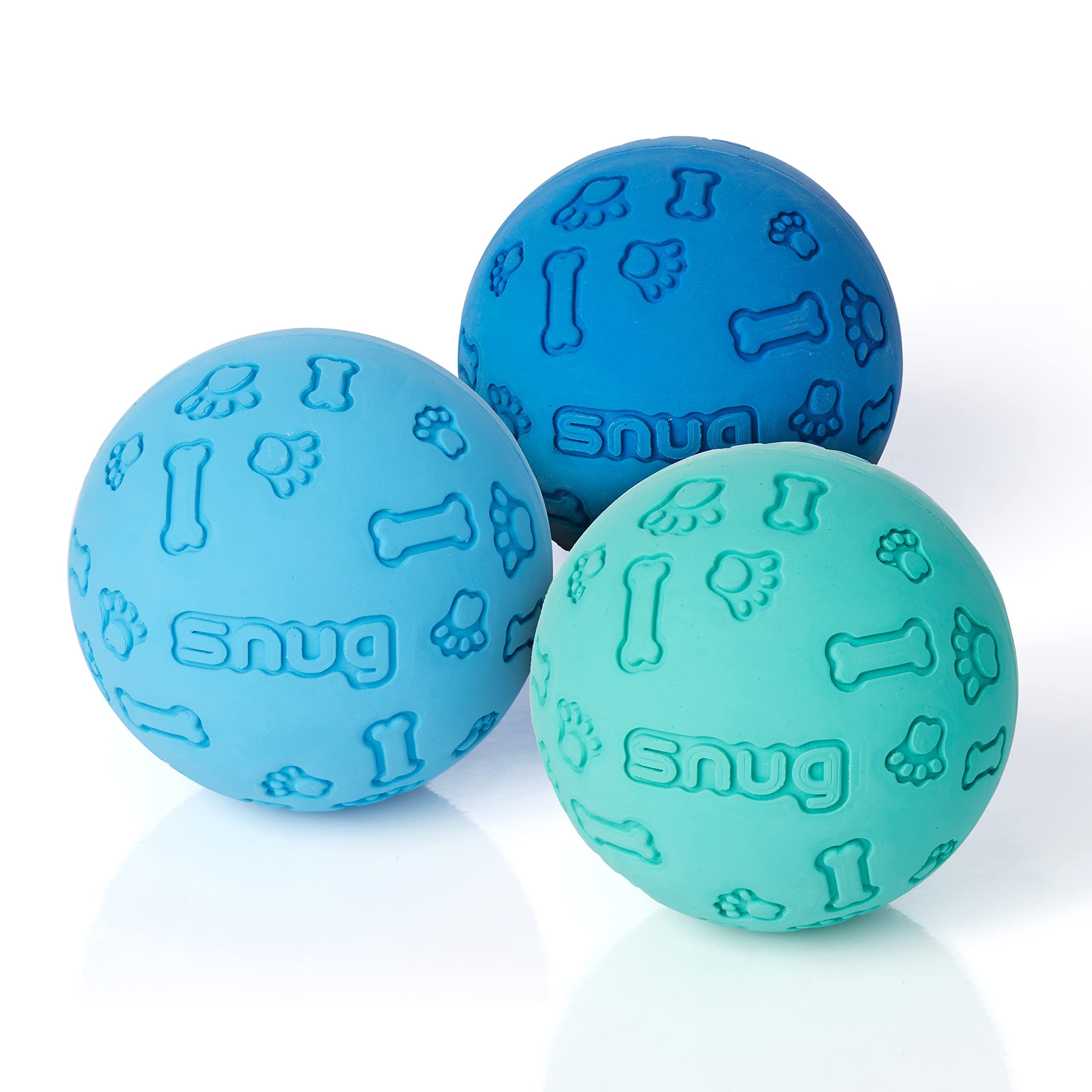 Virtually Indestructible Rubber Dog Balls for Small & Medium Dogs - Tennis Ball Size - 3 Pack (Blue, Red, Green) - Perfect for Fetch, Training & Outdoor Play
