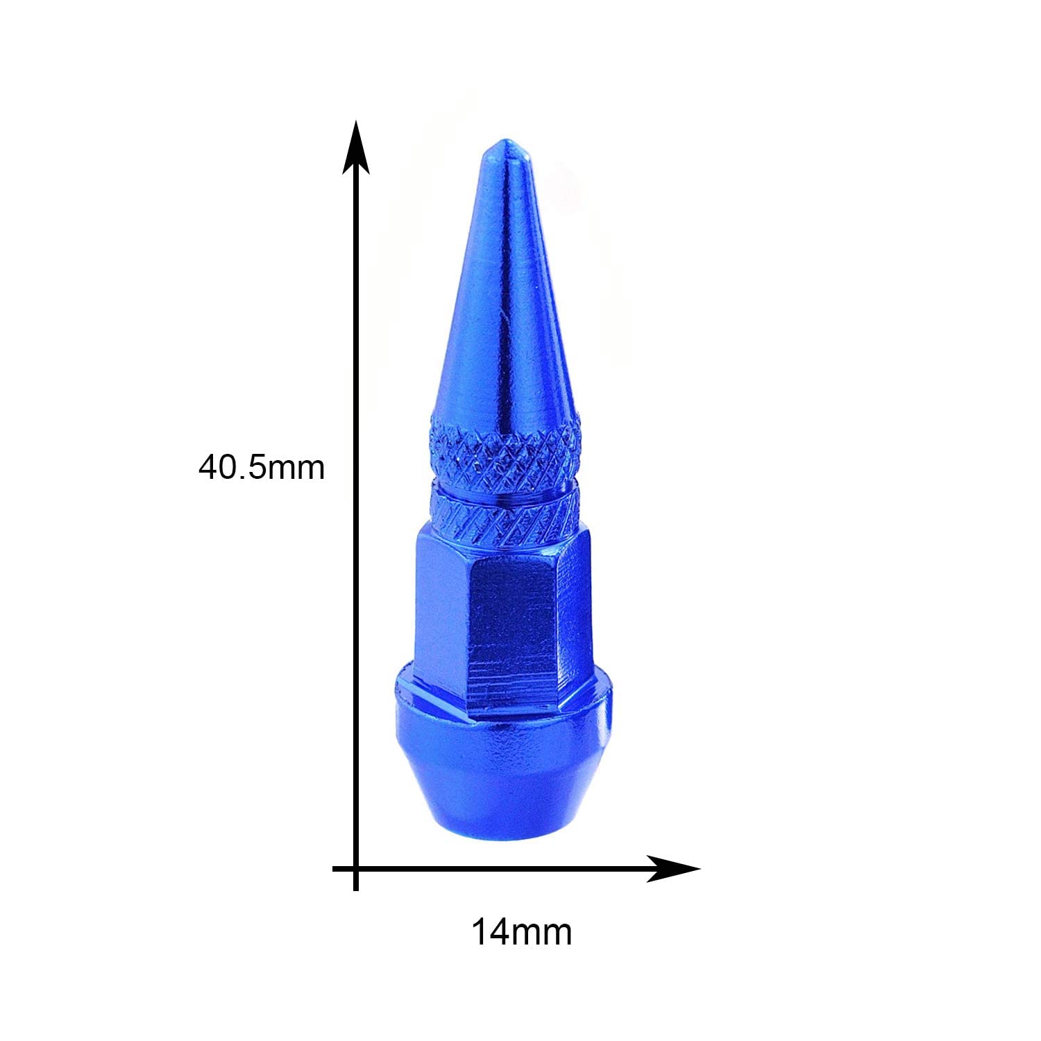 Lunsom Metal Tire Valve Caps - 4PCS Blue for Car, Motorcycle & Bike - Durable Air Pressure Covers for Road Trips & Commuting