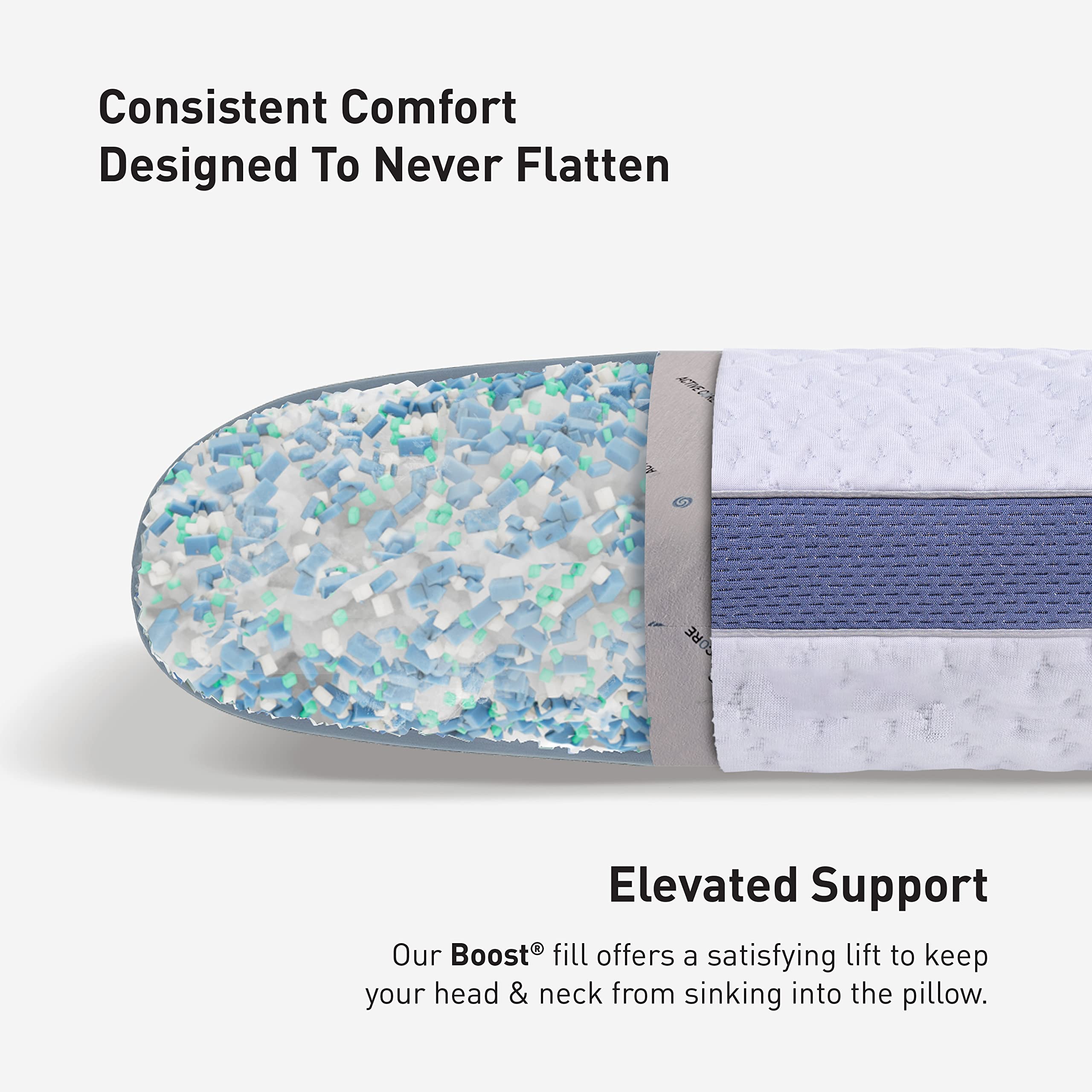 Bedgear Balance Performance Pillow 2.0 - Moisture Wicking Cooling Pillow for Side, Back & Stomach Sleepers - Medium Firm Support Pillow with Washable Cover (20x26x5.75 Inches) - Perfect for Hot Sleepers & Allergy Relief