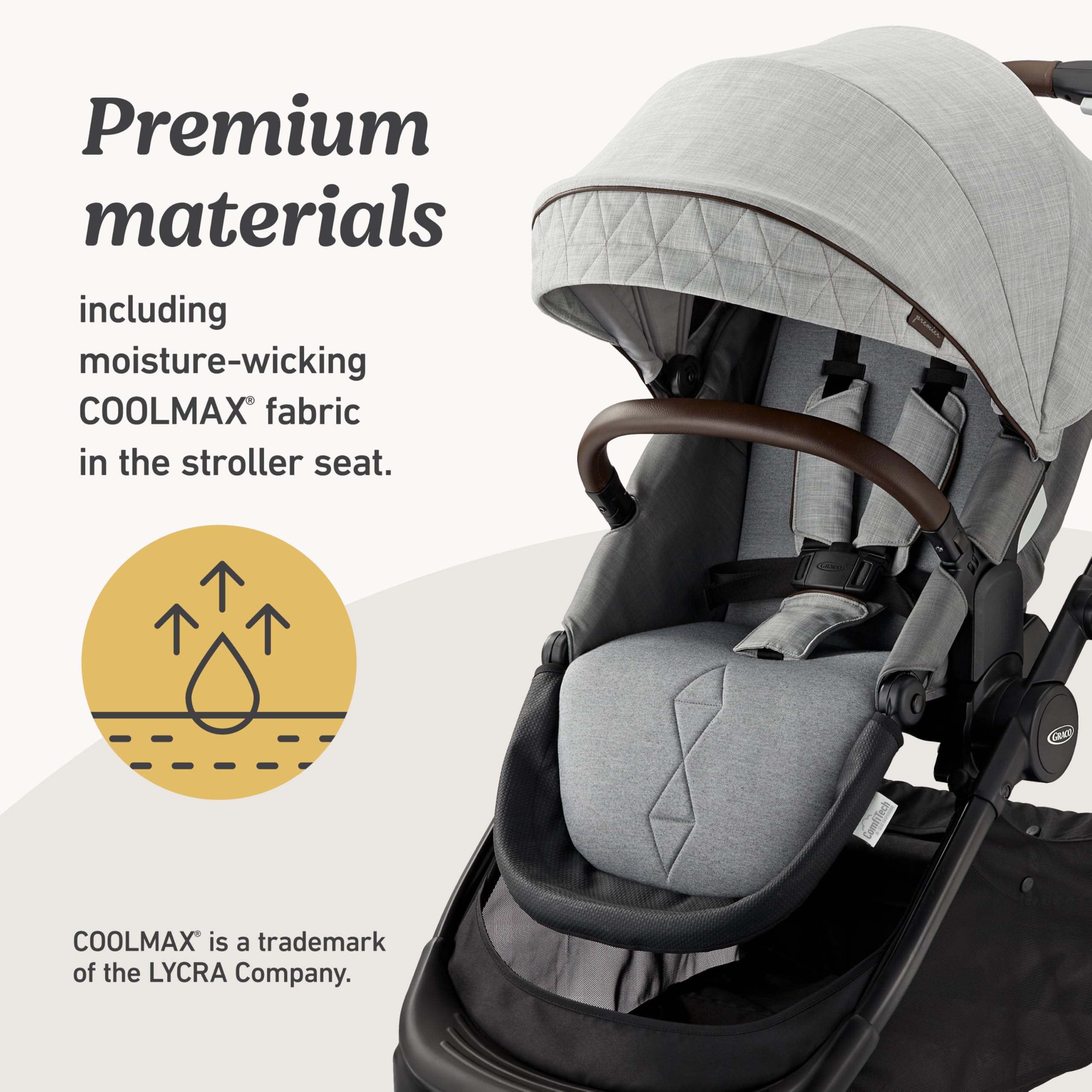 Graco Premier Modes Merge Stroller with EZ Spin Wheels - Lightweight Travel Stroller for Smooth Maneuvering | Perfect for Urban Parents & City Commutes (Midtown Design)