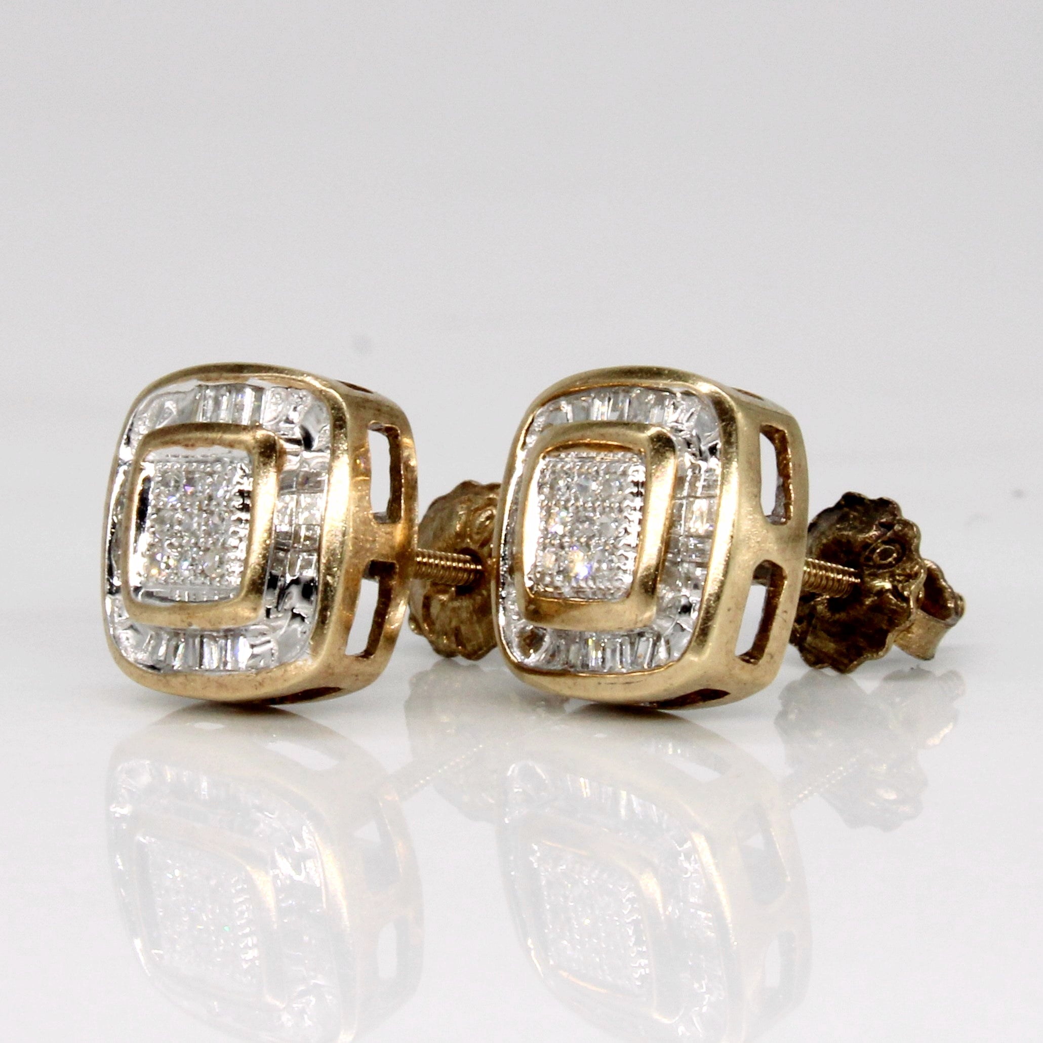10K Yellow Gold Diamond Stud Earrings for Women | 0.16ctw Round Cut Diamond Earrings | Perfect for Everyday Wear, Anniversary Gifts & Special Occasions