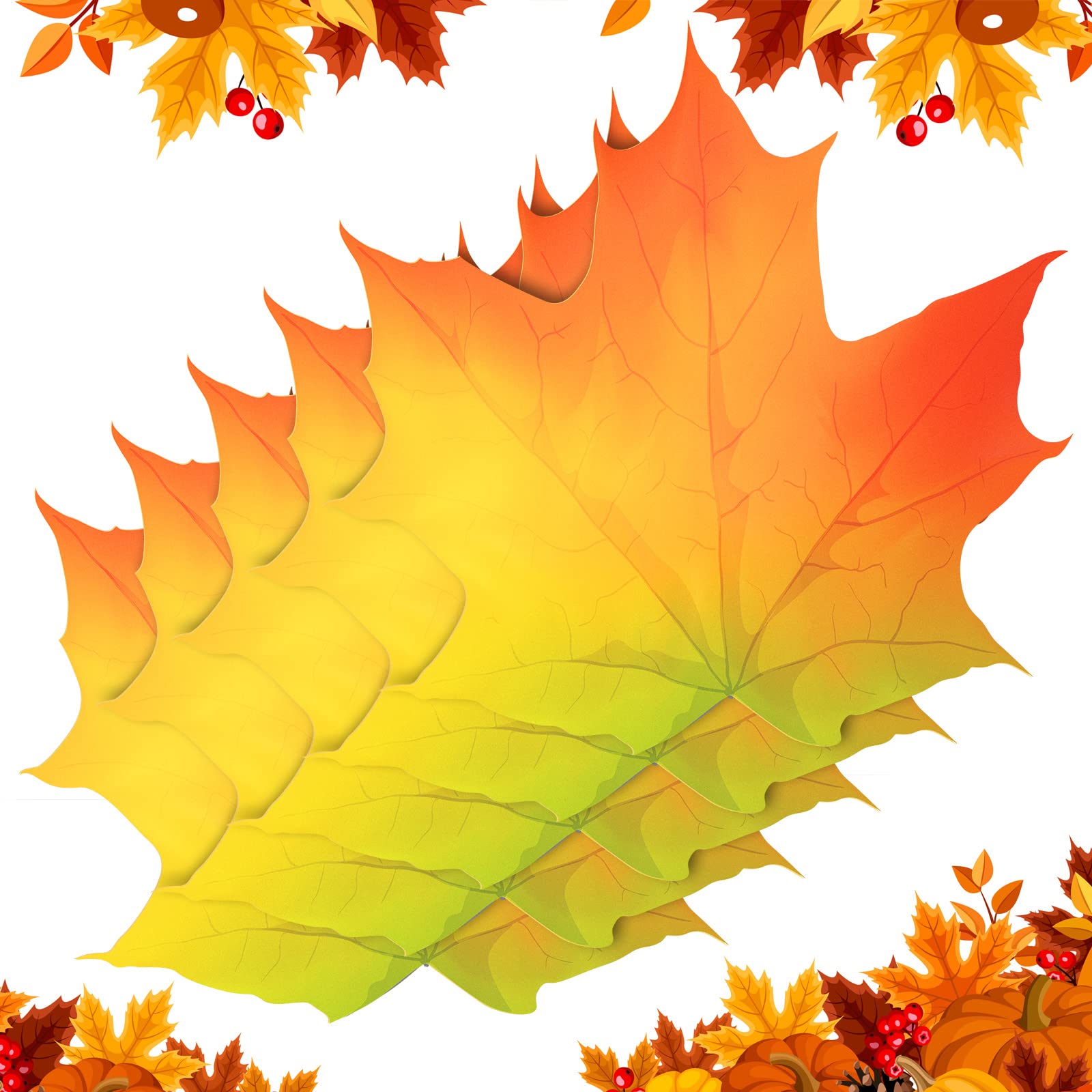 50 Pack Maple Leaf Disposable Paper Placemats - 13 Inch Thanksgiving Table Decor for Parties, Baby Showers, Weddings & Birthdays | Eco-Friendly Single-Use Place Settings for Holiday Dining & Special Events