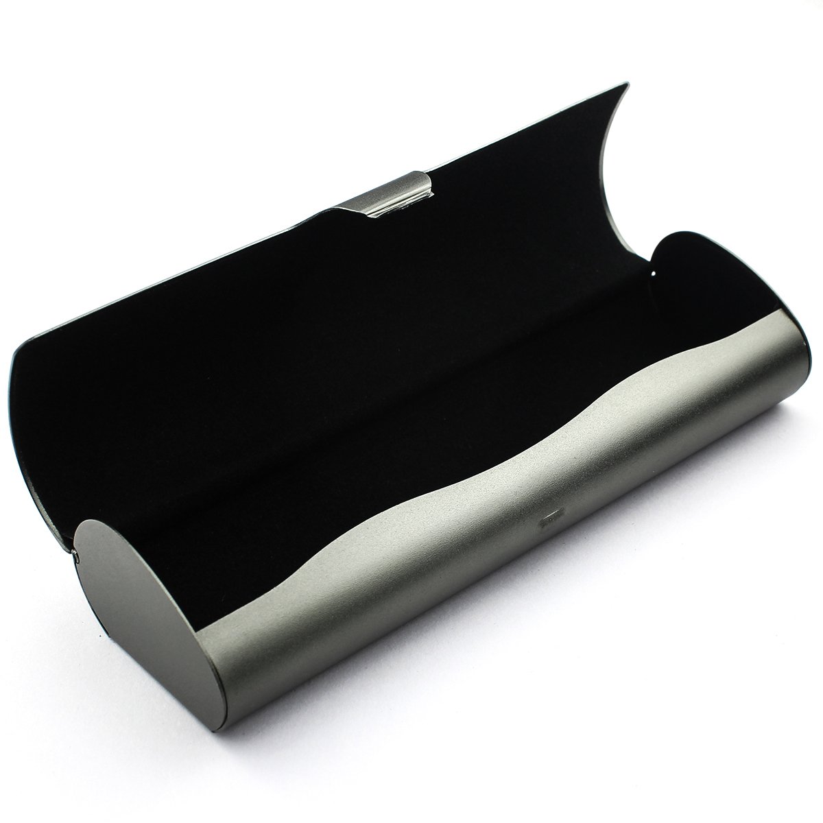 Premium Aluminum Eyeglass Case - Hard Protective Spectacles Holder with Simple Design (Deep Pewter) | Durable Travel & Everyday Use for Men & Women