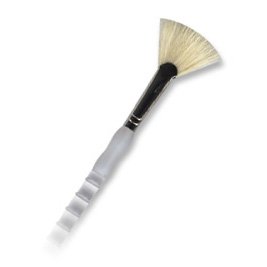 Royal Soft Grip Long Handle White Bristle Fan Brush - Professional Artist Paint Brush for Oil, Acrylic & Watercolor - Perfect for Blending, Texturing & Detailing - Ideal for Canvas, Wood & Fabric Painting