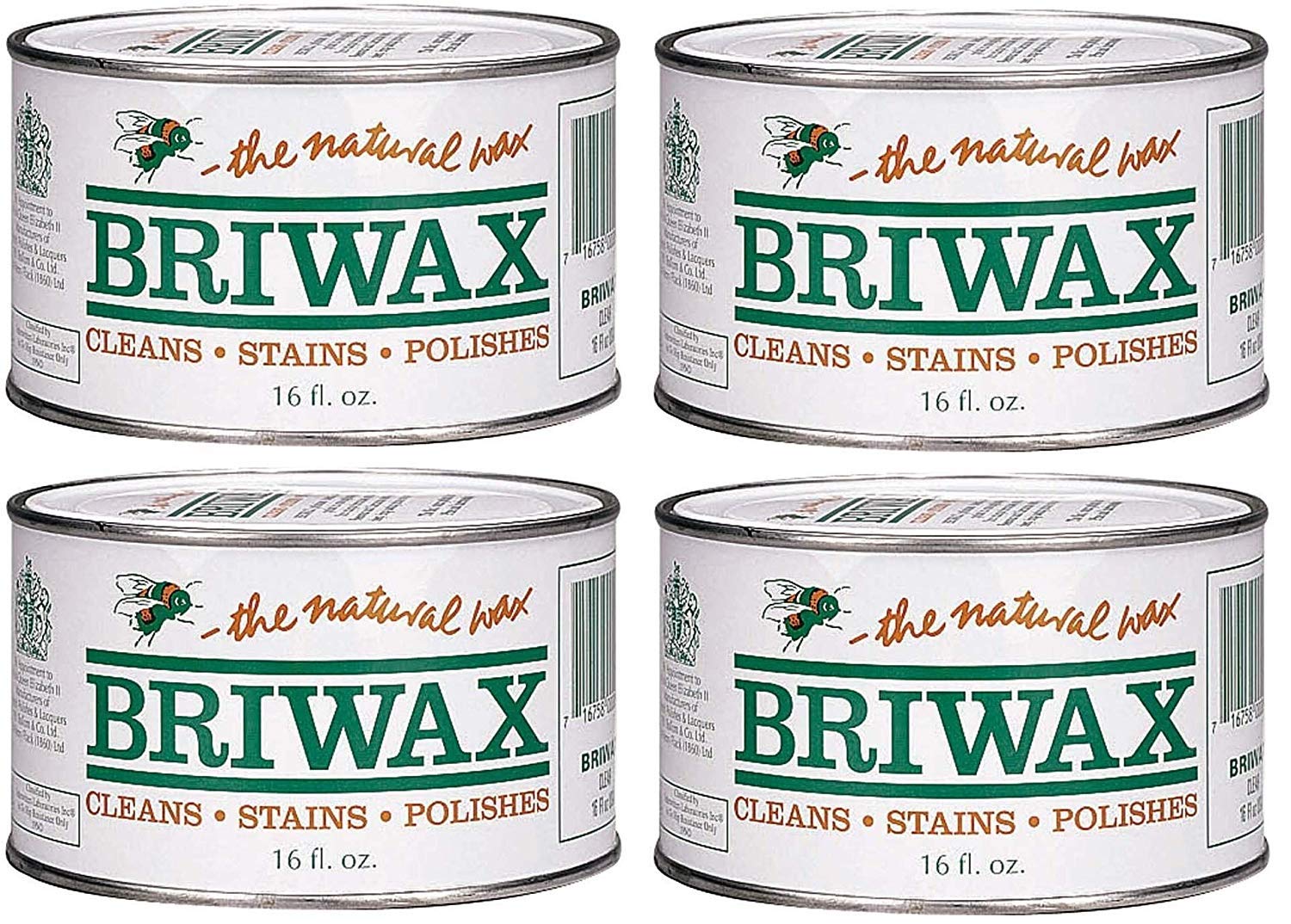 Briwax Clear Furniture Wax Polish - 4 oz | Natural Wood Finish & Protection | Ideal for Tables, Chairs & Antique Restoration