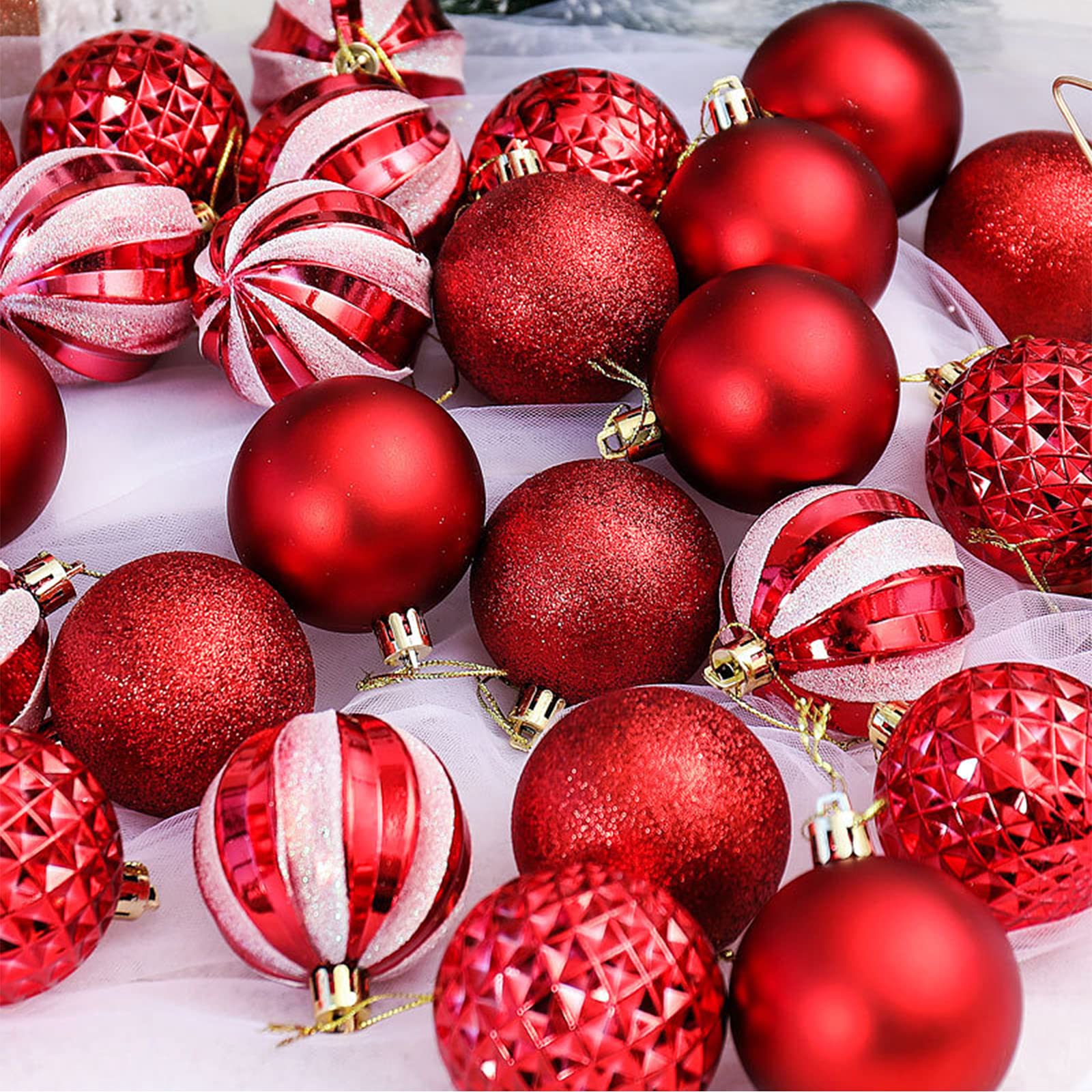 16pcs Shatterproof Christmas Ball Ornaments - 60mm Large Holiday Decorations for Christmas Tree, Wedding & Party | Durable Xmas Tree Decor for Indoor & Outdoor Festive Celebrations