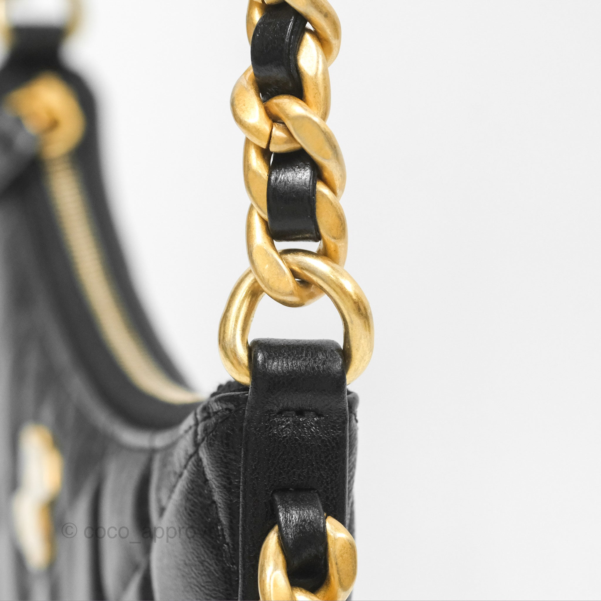 Chanel Chain Around Hobo Bag Black Lambskin Leather with Aged Gold Hardware 23B - Luxury Shoulder Bag for Women, Perfect for Evening Parties & Date Nights
