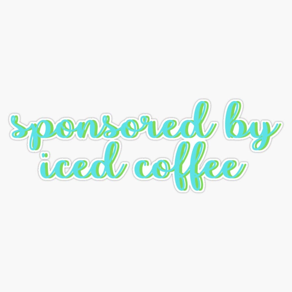 Premium Iced Coffee Vinyl Decal Sticker - 5 Inch Waterproof Laptop, Wall, Window, Car Bumper Decoration - Perfect for Coffee Lovers, Office, Home & Car Accessories