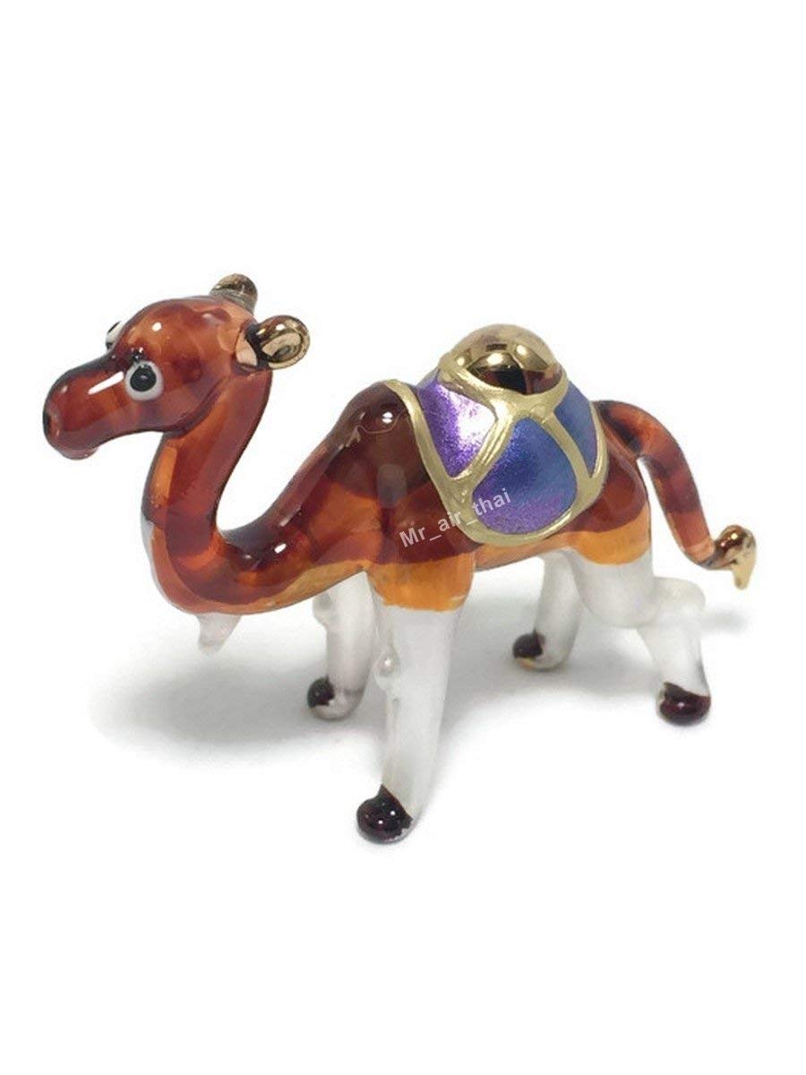 Hand Blown Crystal Camel Figurine - Mini Glass Decor for Home & Office