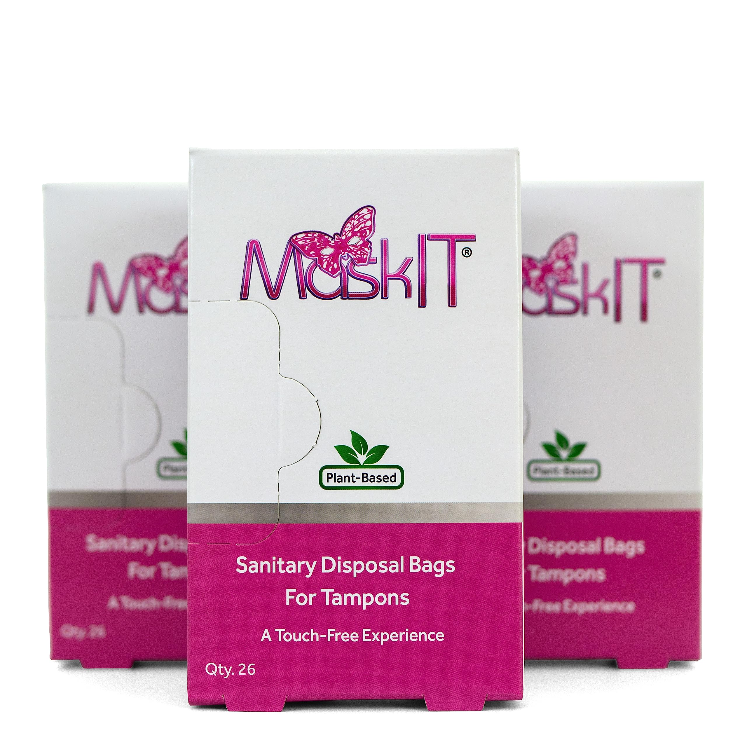 MaskIT Tampon Disposal Bags | Eco-Friendly Plant-Based Sanitary Pads Disposal Pouches | 78 Count (3 Pack) | Discreet & Hygienic for Travel, Gym, Office & Home Use