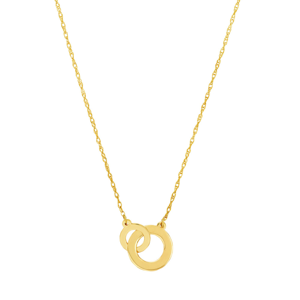 14K Gold Interlocked Circles Necklace for Women - Dainty Minimalist Layering Chain Jewelry - Perfect Gift for Anniversary, Birthday & Valentine's Day - Elegant Everyday Wear & Special Occasions