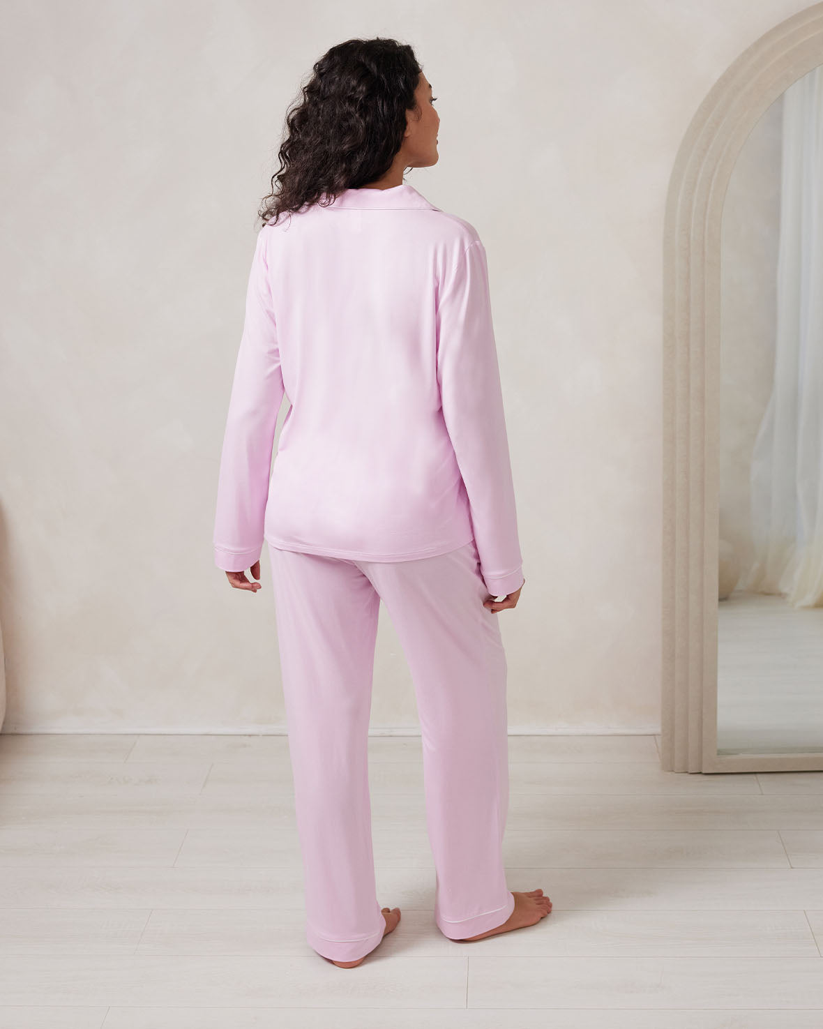 TENCEL™ Modal Long Sleeve Button Up Pajama Set for Women - Soft & Comfortable Sleepwear, Lounge Wear - Perfect for Nighttime Relaxation & Cozy Evenings at Home