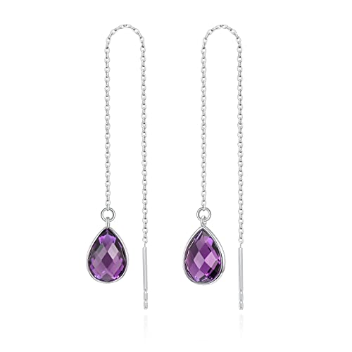 Silver - amethyst drop