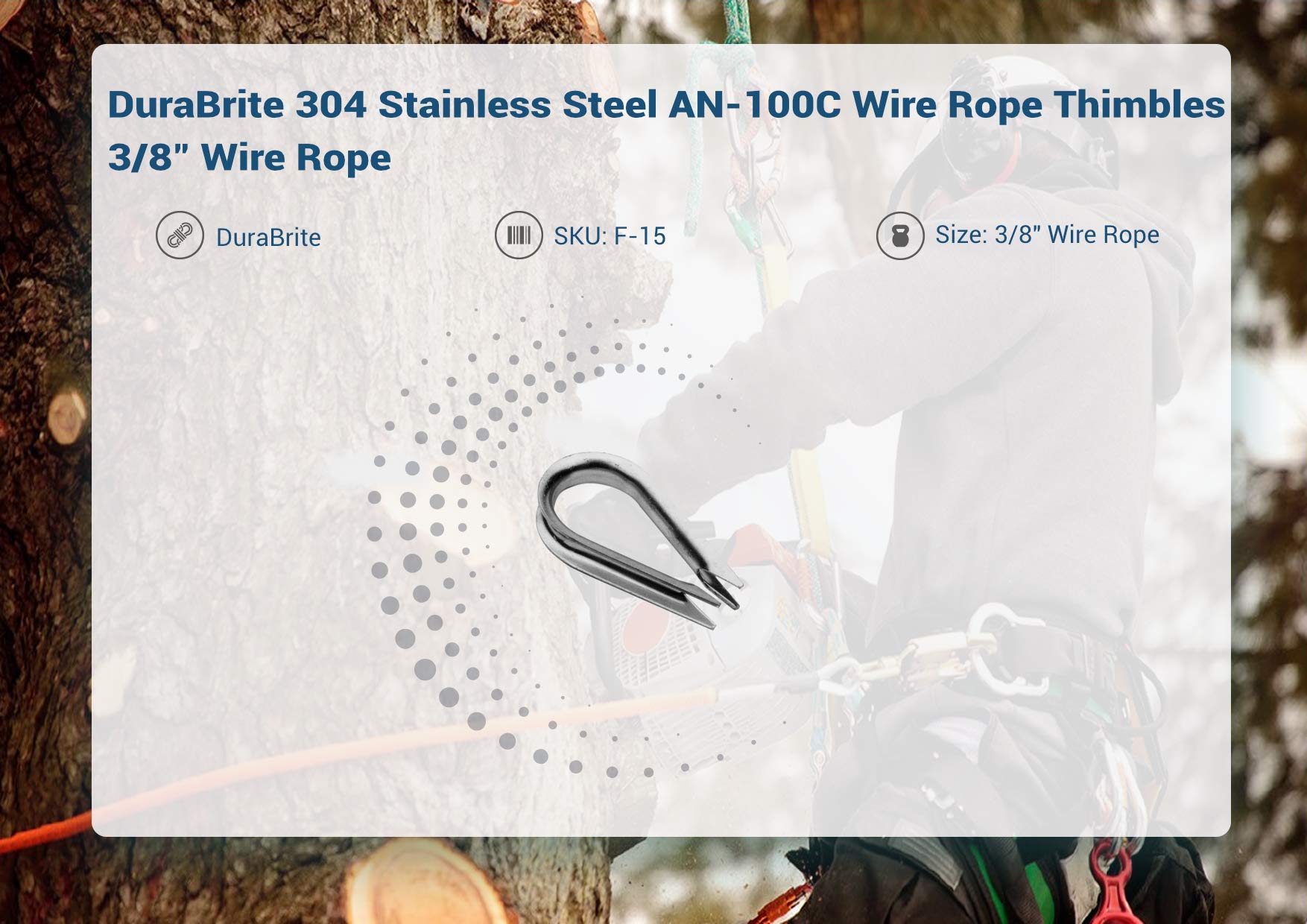 304 Stainless Steel AN-100C Wire Rope Thimbles - 3/64