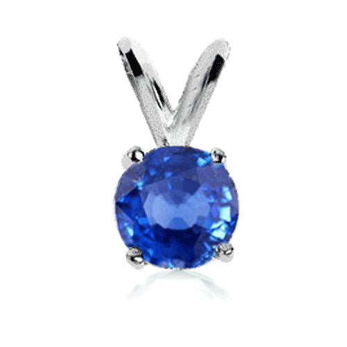 14K Solid White or Yellow Gold Natural Blue, Yellow, Padparadscha Sapphire 4mm Round Dangle Pendant Solitaire VS Clarity - Elegant Jewelry Gift for Women, Perfect for Weddings, Anniversaries & Special Occasions