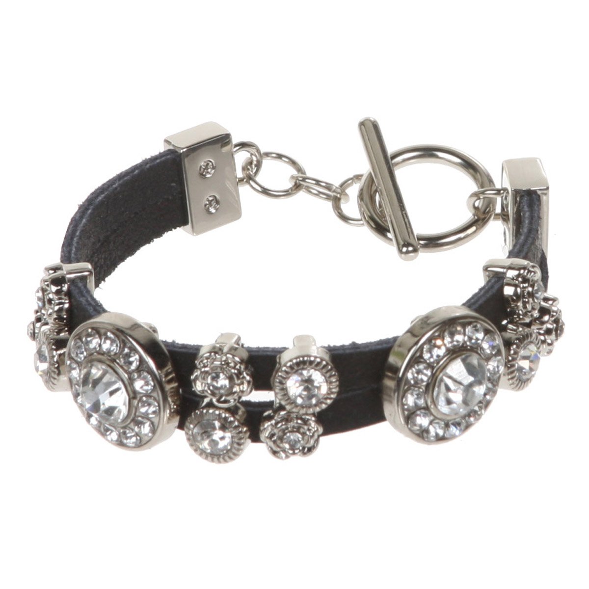 Rhinestone Charms Double Leather Strand Bracelet for Women - Elegant Boho Jewelry for Parties, Weddings & Everyday Wear