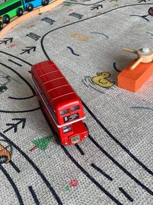 Happy Woody Nursery Rug - Non-Slip Kids Play Mat with Road Design, 39