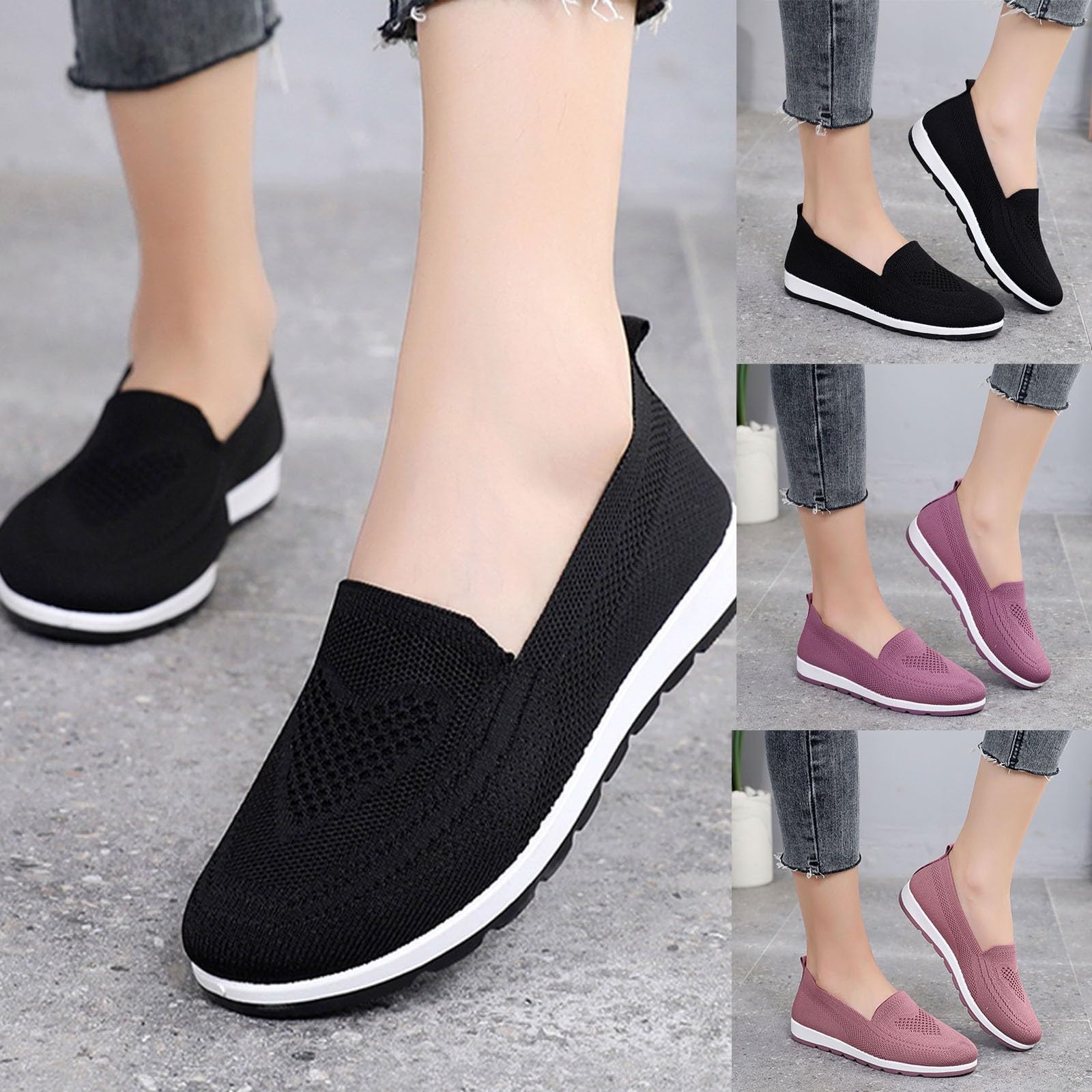 Women's Sneakers - Trendy Mesh Wedge Walking Shoes | Breathable Slip-On Loafers for Running & Tennis | Perfect for Workouts, Casual Wear & Daily Comfort