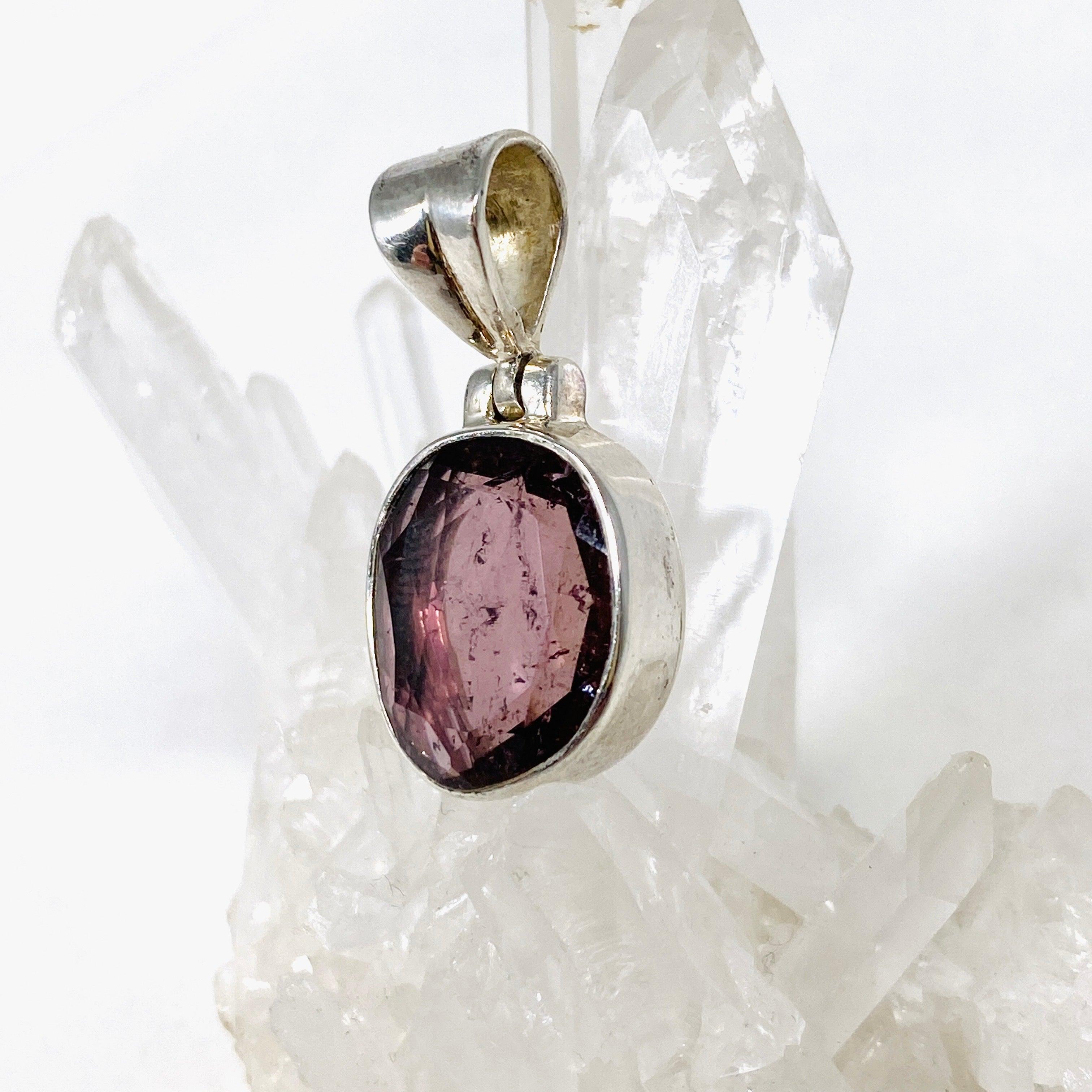 Natural Pink Tourmaline Faceted Pendant Necklace - 925 Sterling Silver Jewelry for Women - Perfect for Valentine's Day Gifts & Everyday Elegance