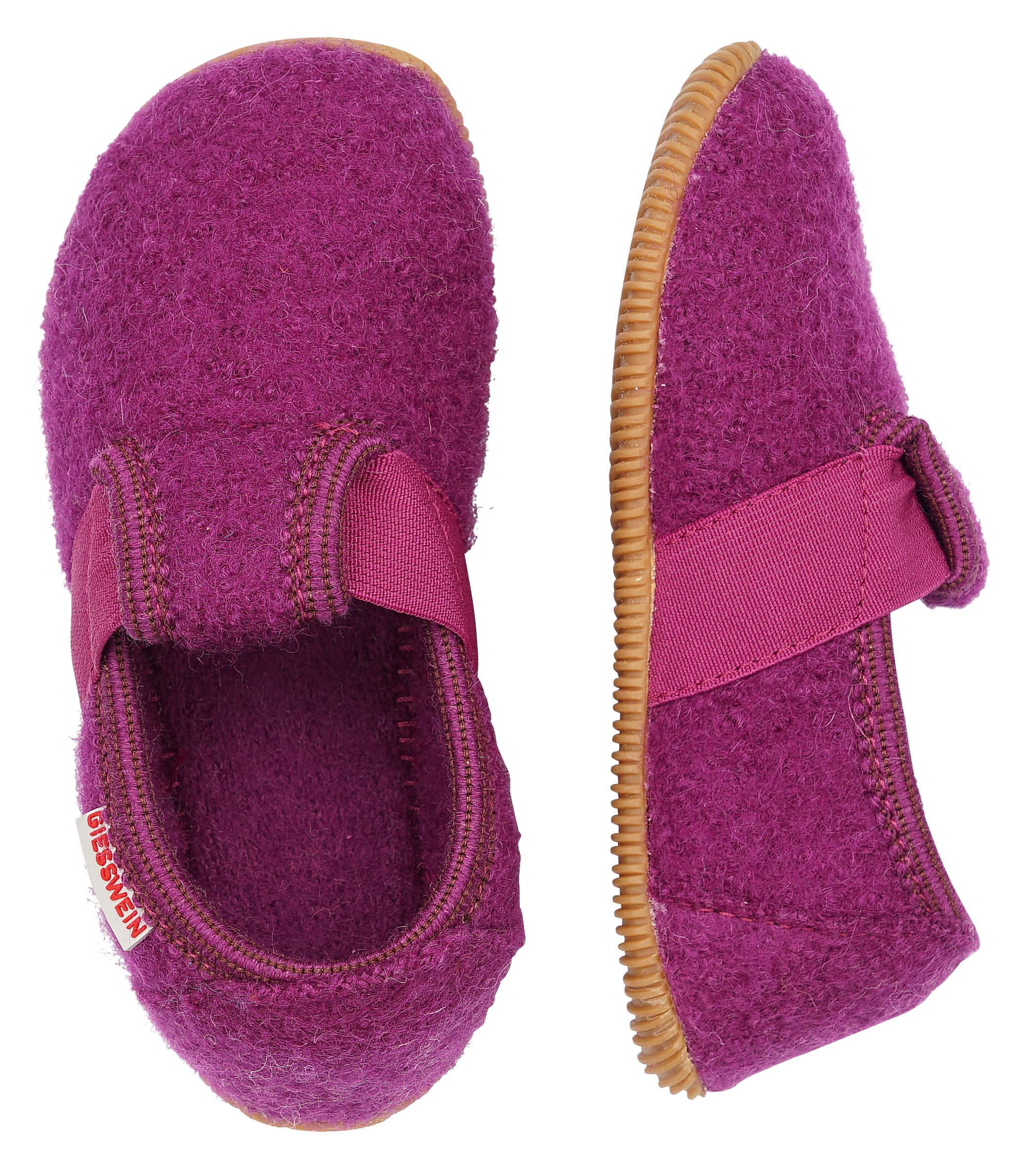 Giesswein Weidach Girls' Low-Top Slippers - Violet (392 Veilchen) Size 1 (33 EU) - Comfortable House Shoes for Kids, Indoor & Outdoor Wear