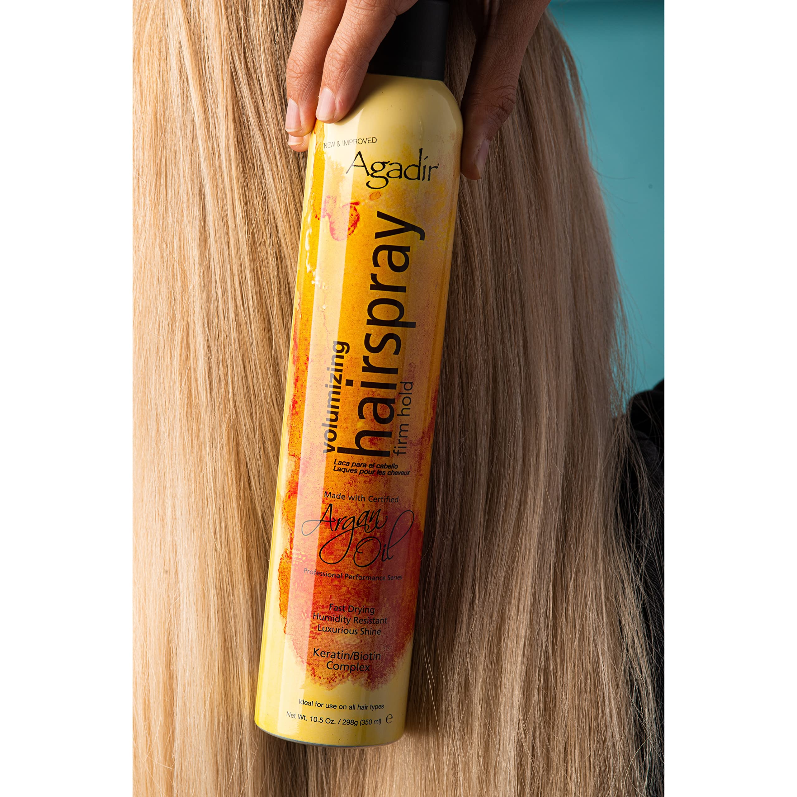 AGADIR Volumizing Firm Hold Hair Spray - 10.5 oz | Strong Hold Hairspray for All-Day Volume & Style | Perfect for Weddings, Parties & Everyday Use